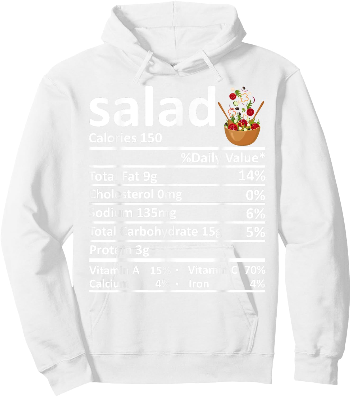 Salad Nutrition Food Facts Thanksgiving Costume Christmas Hoodie - Hoodie | White