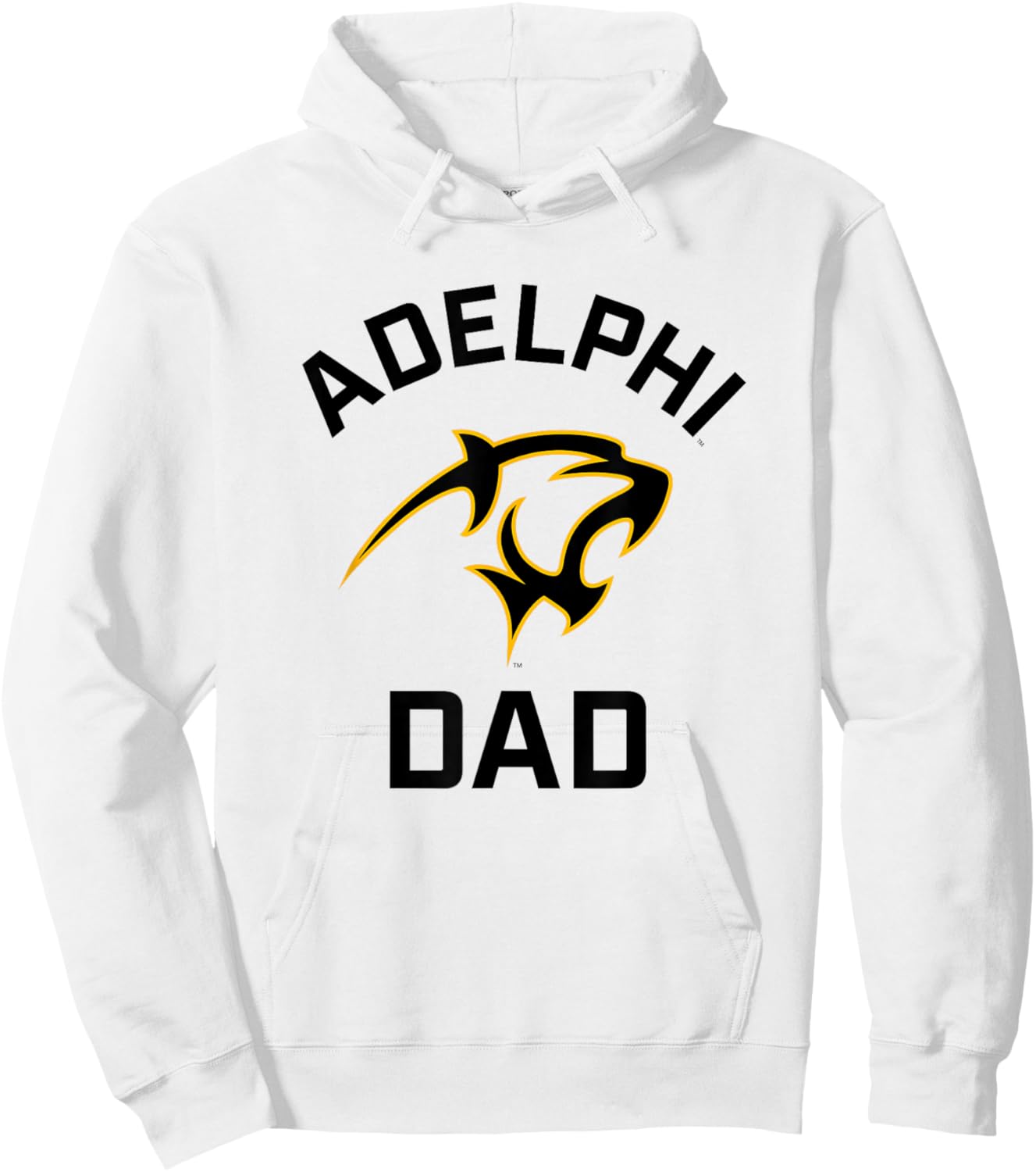 Adelphi University Panthers Arched Dad Hoodie - Hoodie | White