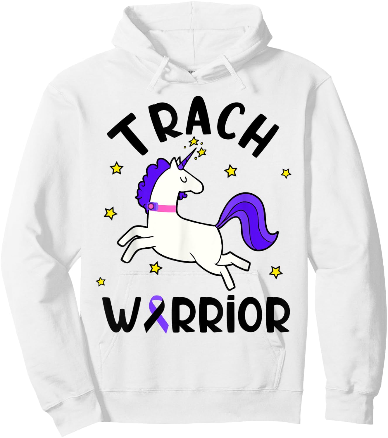 Trach Warrior Tracheostomy Awareness Unicorn Hoodie - Hoodie | White