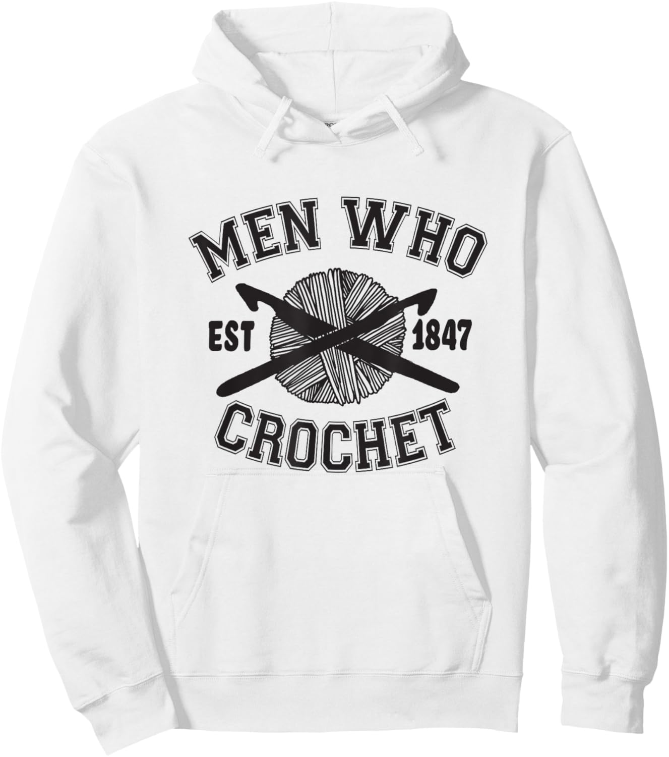 Men Who Crochet Funny Baking for Guys Who Crochet Graphic Hoodie - Hoodie | White