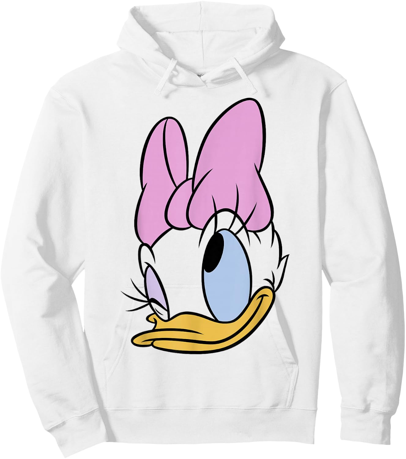 Disney Daisy Duck Big Face Winking Bow Hoodie - Hoodie | White