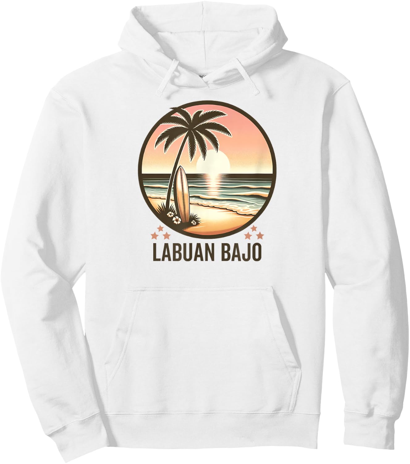 Labuan Bajo Palm Trees Surfing - Indonesia Beach Sunset Women Kids Hoodie - Hoodie | White