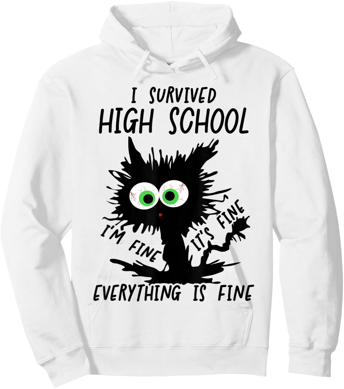 Funny High School Grad 2025 I Survived High School Hoodie - Hoodie | White