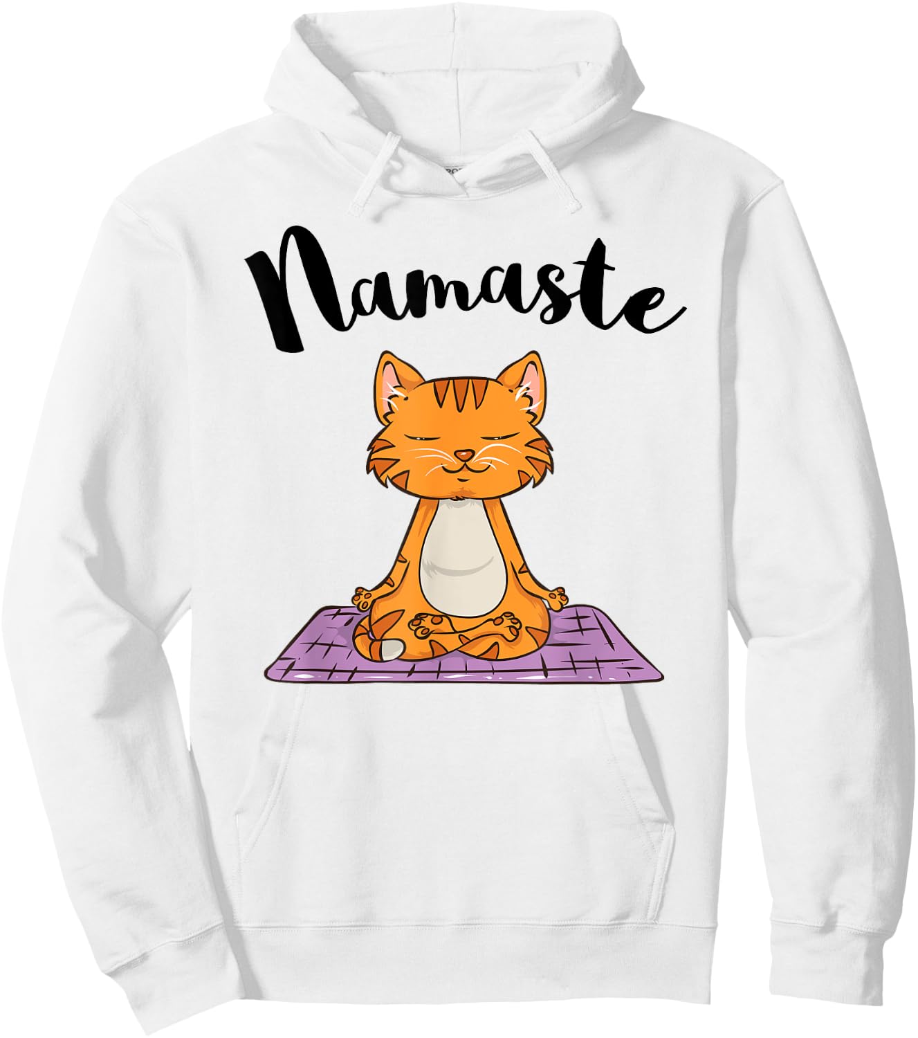 Cat Yoga Namaste Shirt Women Girls Kitten Yoga Hoodie - Hoodie | White
