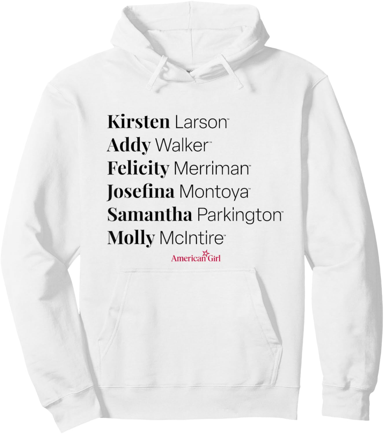 American Girl -Kirsten Addy Felicity Josefina Samantha Molly Hoodie - Hoodie | White