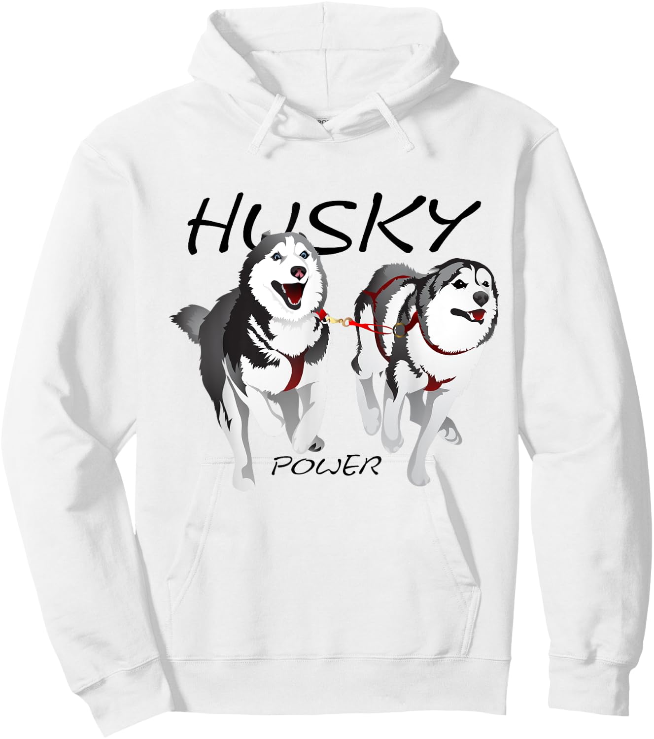 Husky Power Awesome Cute Husky Dog Men Women Girls Kids Hoodie - Hoodie | White