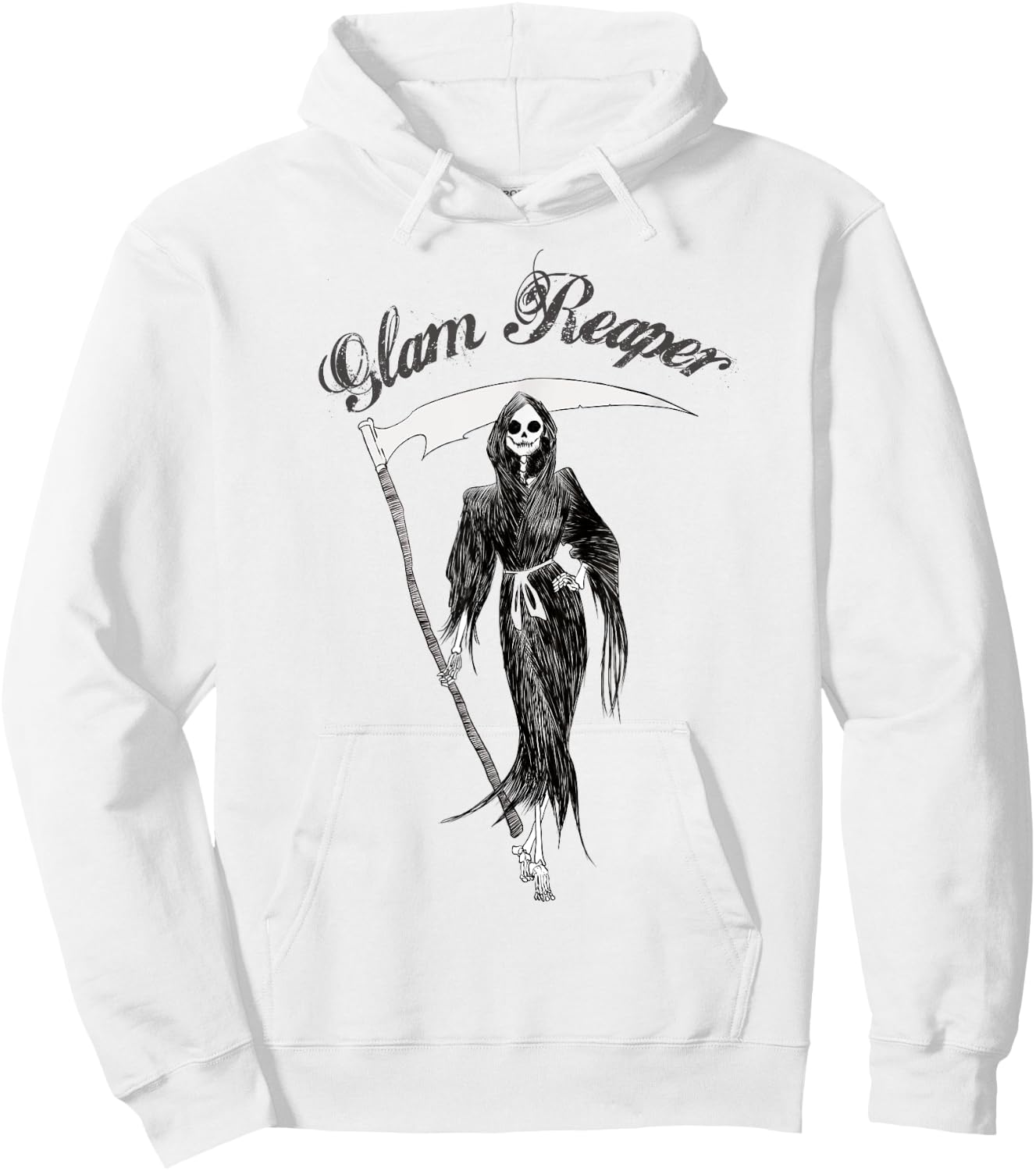 Cute The Glam reaper easy Halloween Women's Costume Hoodie - Hoodie | White