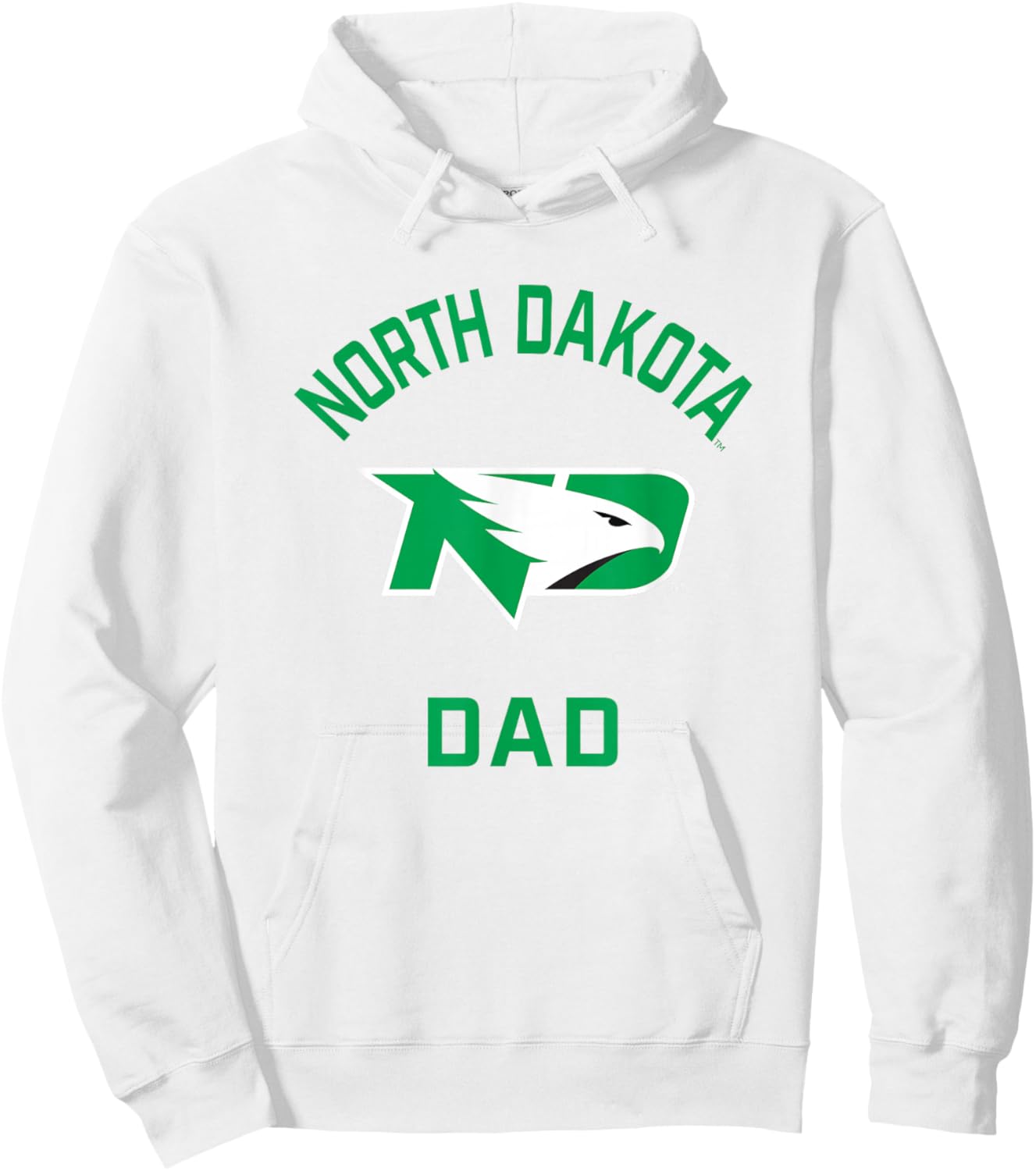 University of North Dakota Fighting Hawks Arched Dad Hoodie - Hoodie | White