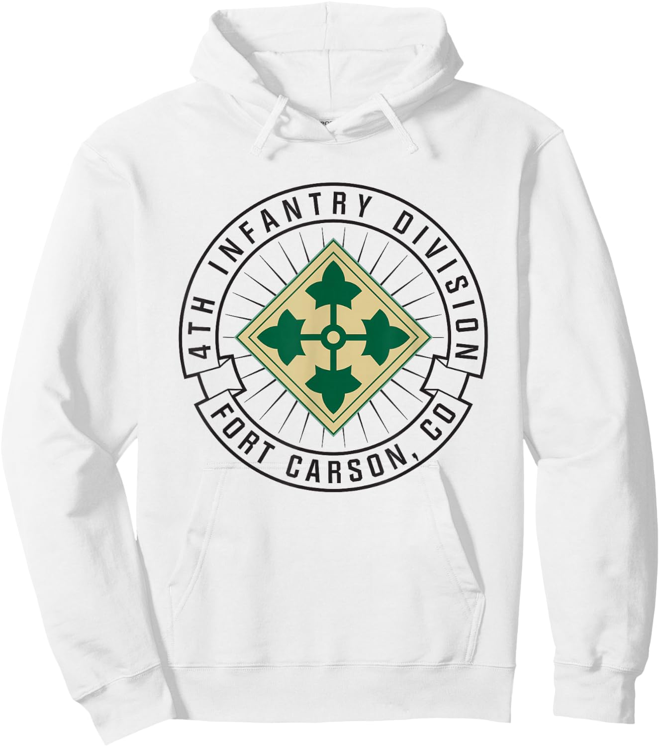 Fort Carson United States Army 4th Infantry Division Hoodie - Hoodie | White