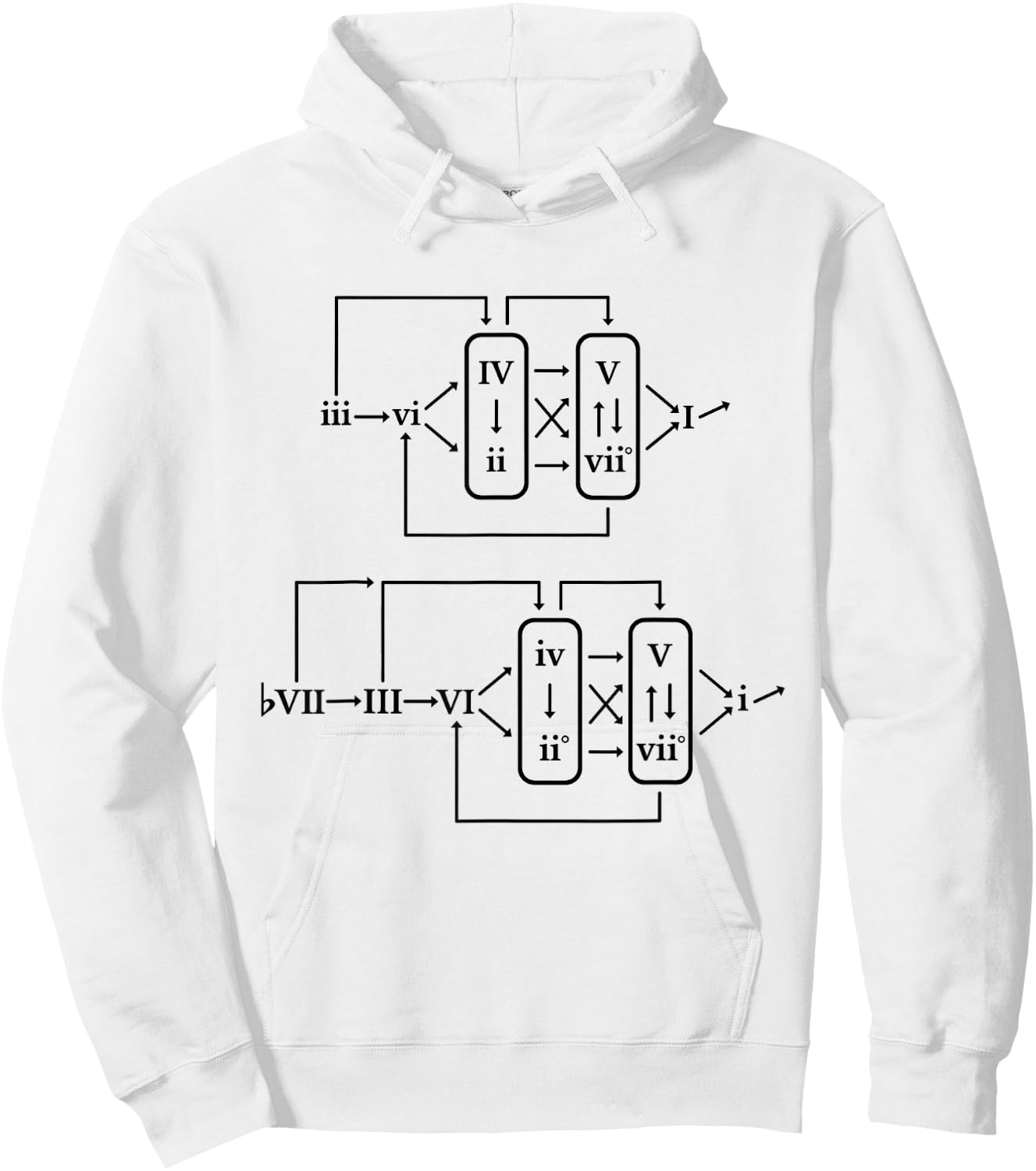 Classical Jazz Music Theory Chord Progression Formula Chart Hoodie - Hoodie | White