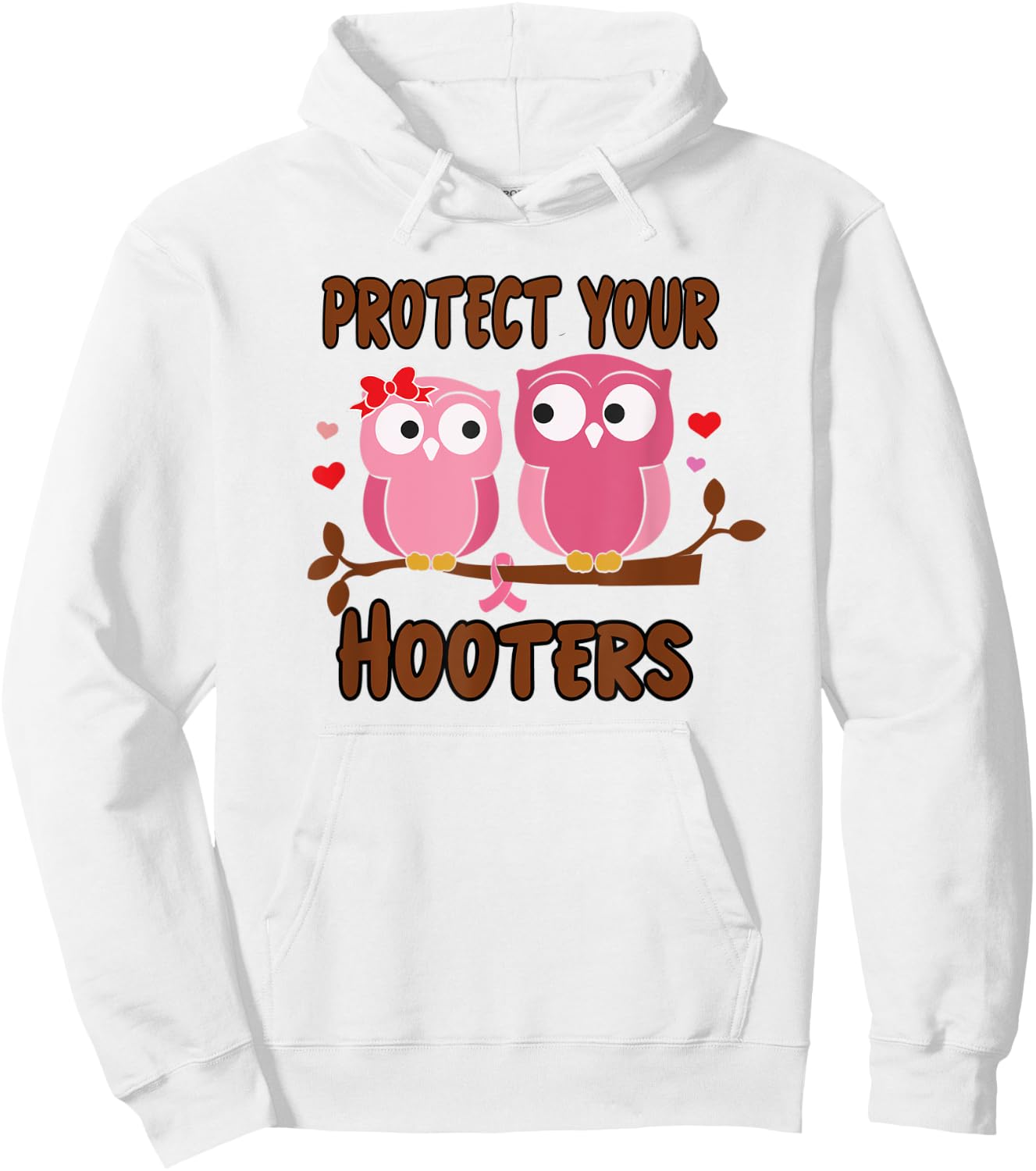 Breast Cancer Protect Hooters Support Awareness Women Hoodie - Hoodie | White