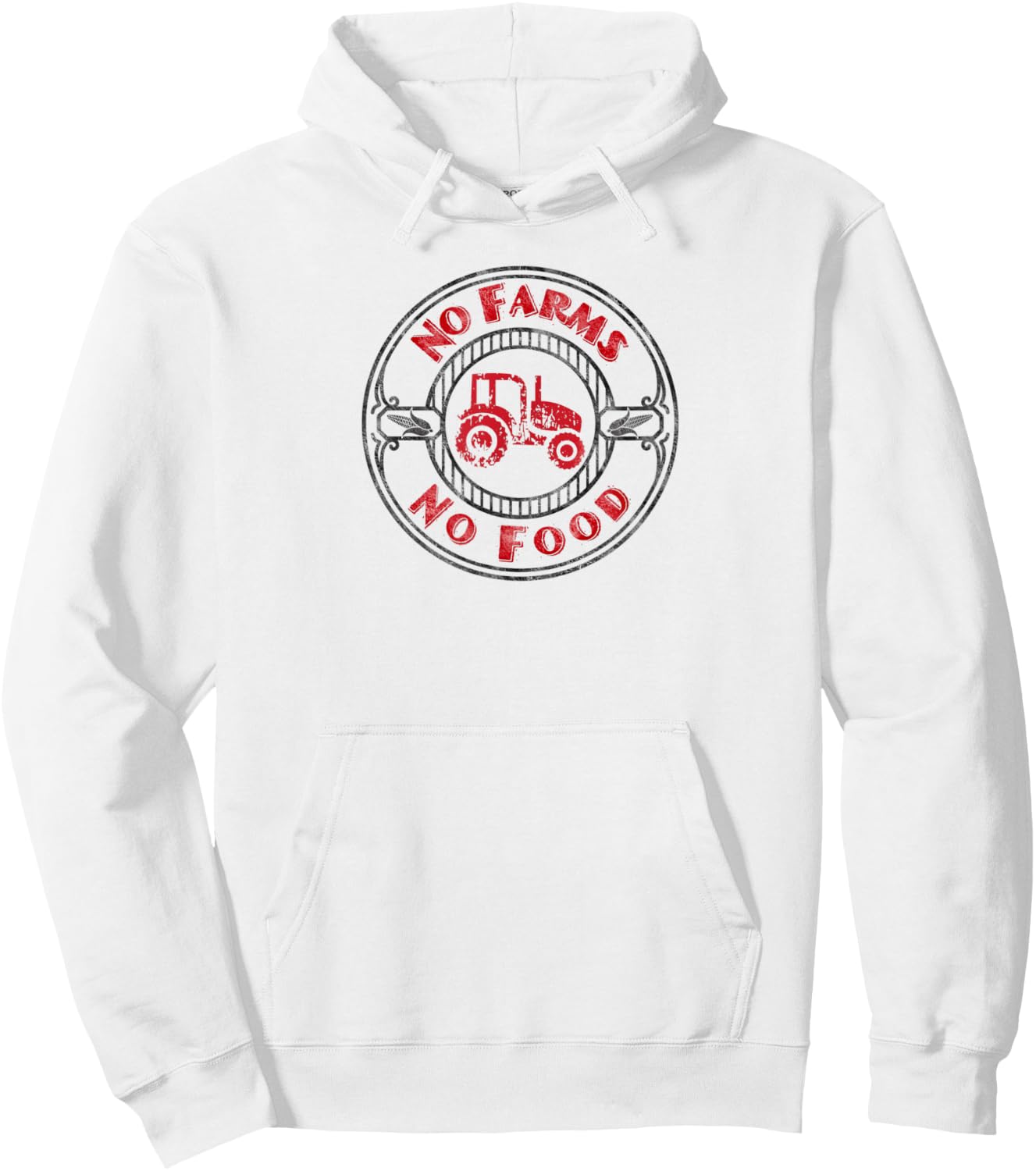 No Farms No Food Support Agriculture Farming - Tractor T Hoodie - Hoodie | White