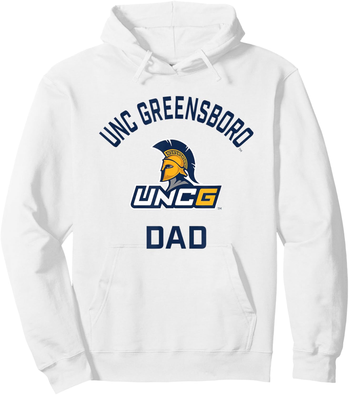 UNC Greensboro UNCG Spartans Arched Dad Hoodie - Hoodie | White