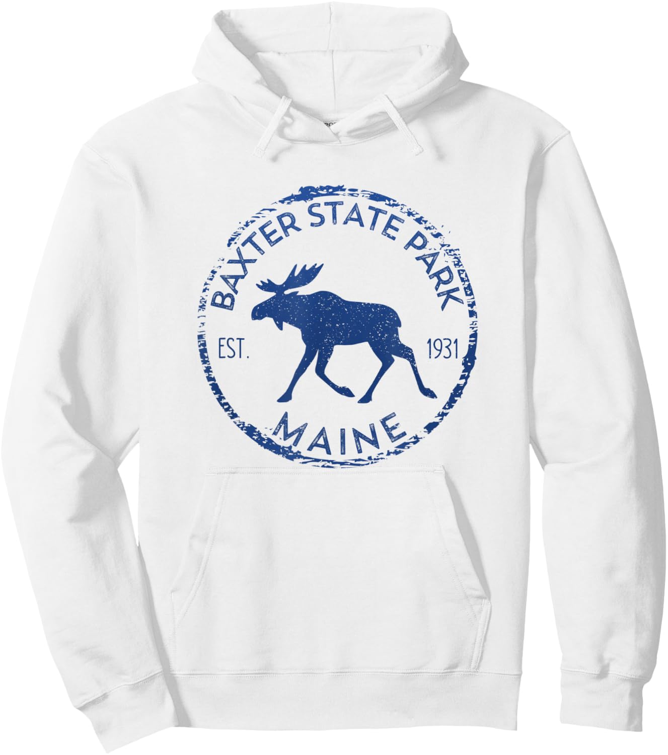 Baxter State Park Maine Moose Outdoors Hoodie - Hoodie | White