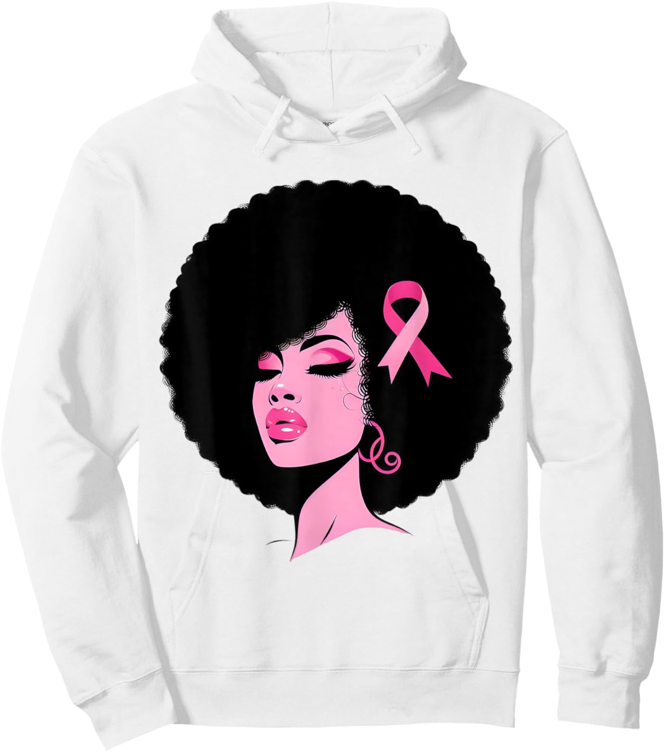 Breast Cancer Black African American Women Support Pink Hoodie - Hoodie | White