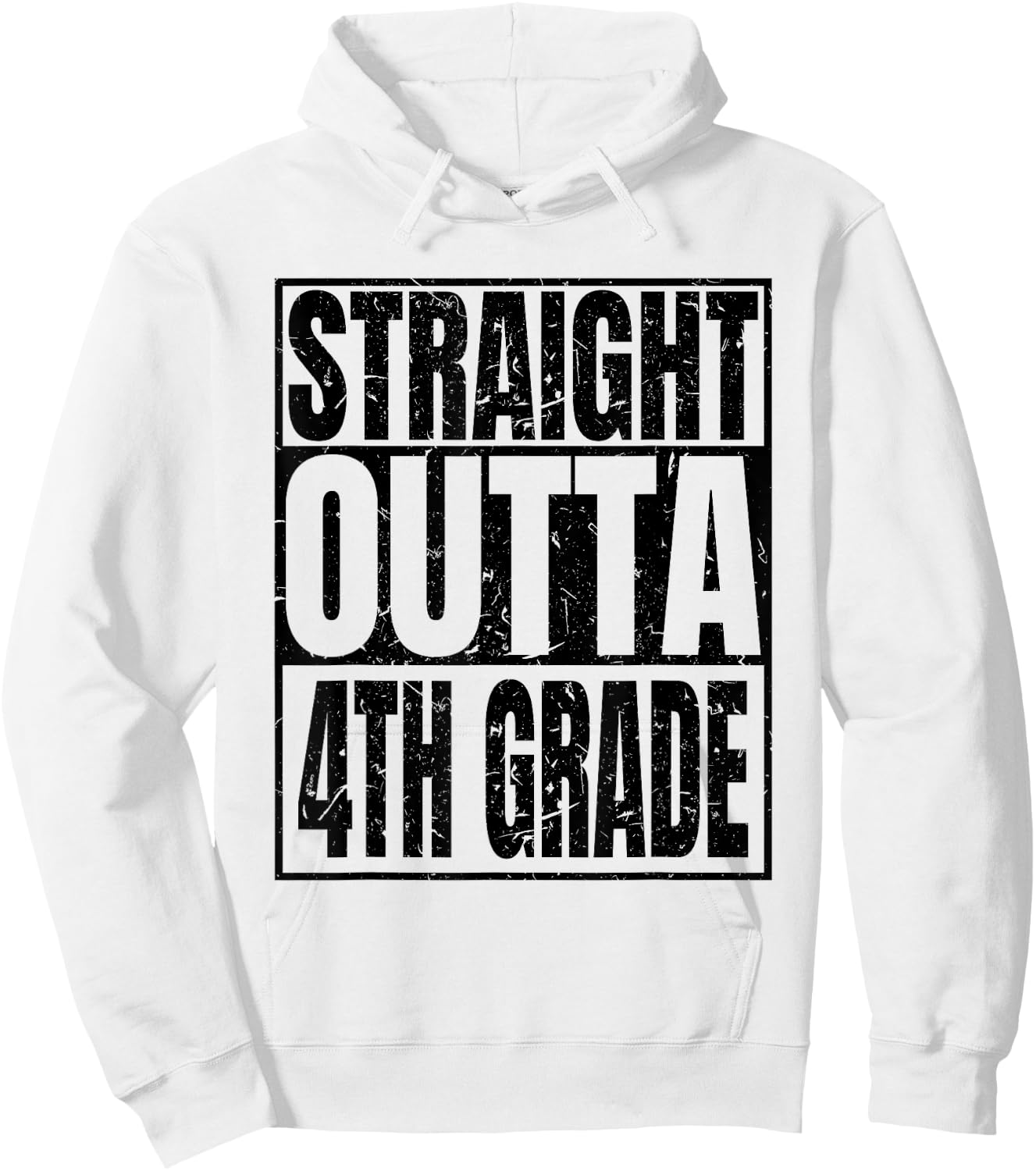 Straight Outta 4th Grade Graduation 2025 Degree Class Gifts Hoodie - Hoodie | White