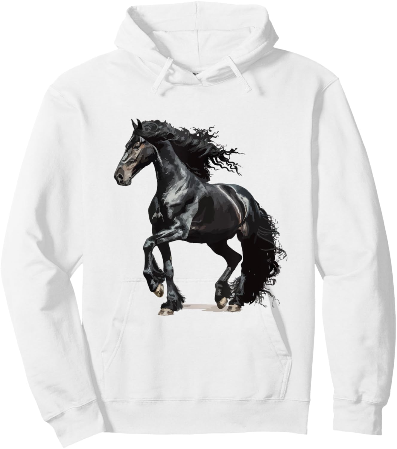 Vintage Friesian horse Hoodie - Hoodie | White