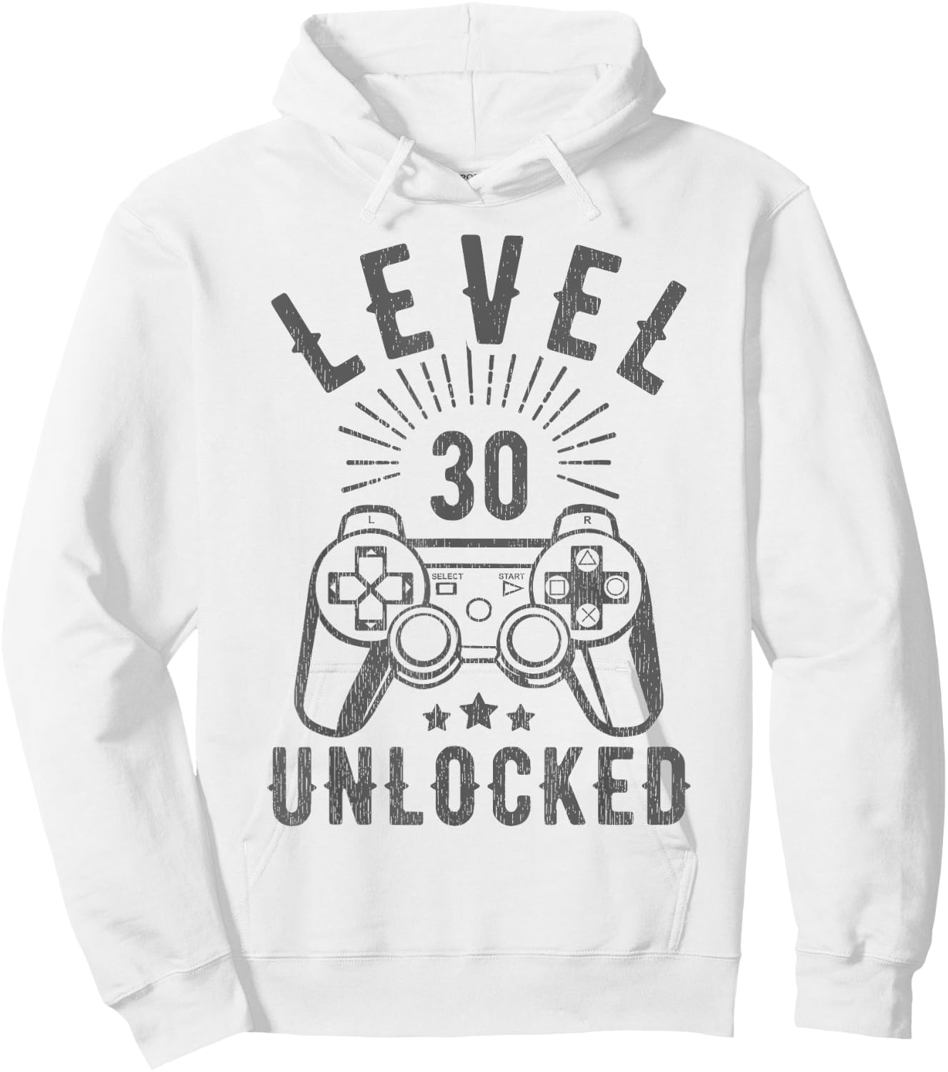 Level 30 Unlocked Funny Gamer 30th Birthday Vintage 30 Years Hoodie - Hoodie | White