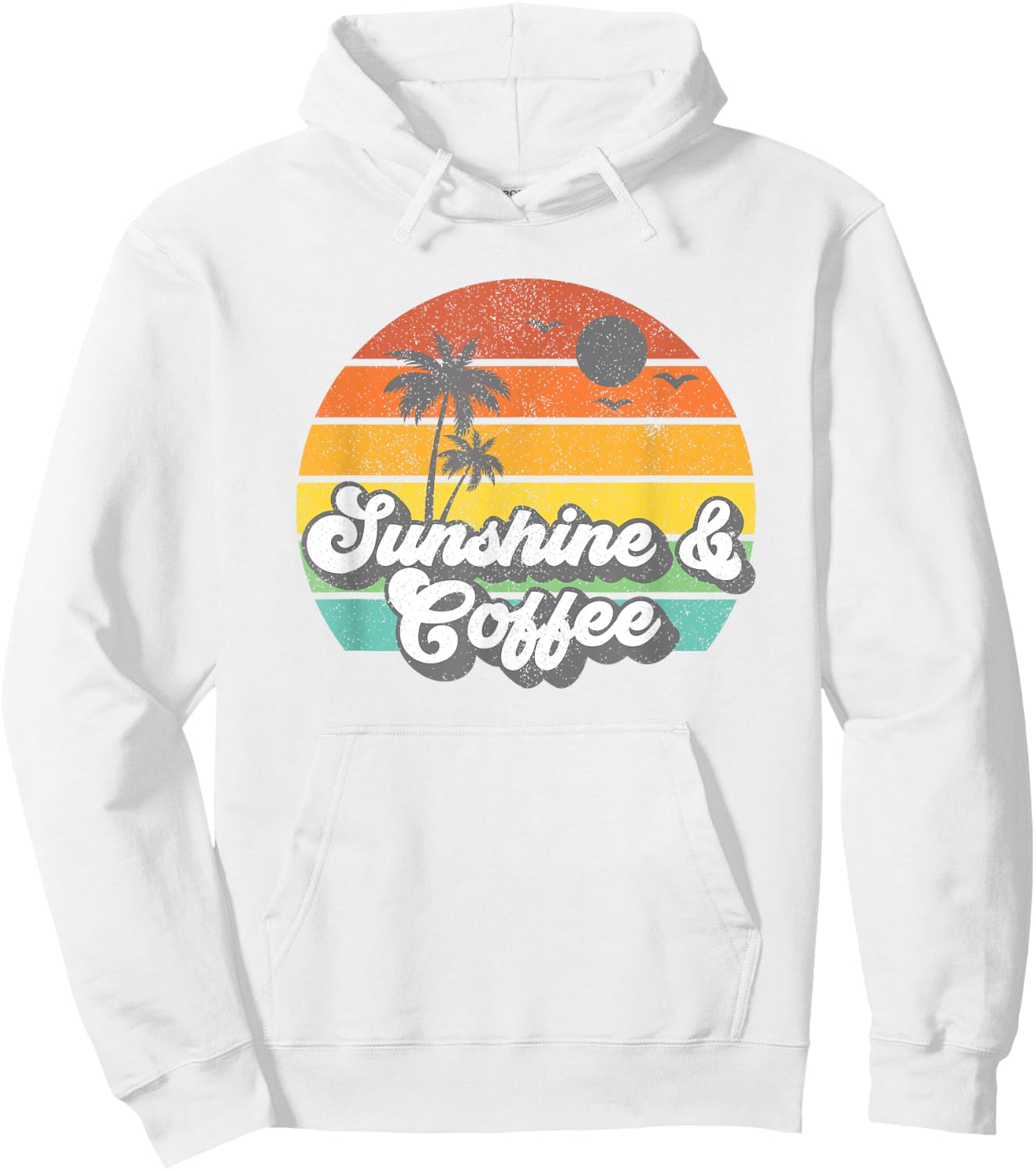 Sunshine And Coffee Retro Vacation Summer Quote Women Gift Hoodie - Hoodie | White