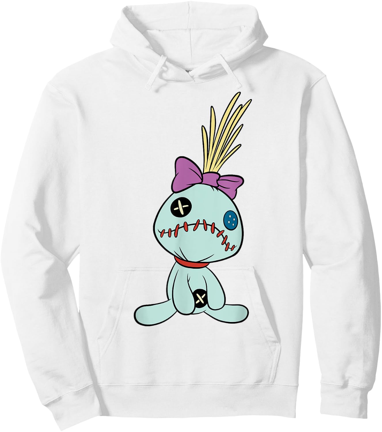 Disney Lilo & Stitch Cute Scrump Doll Big Chest Portrait Hoodie - Hoodie | White