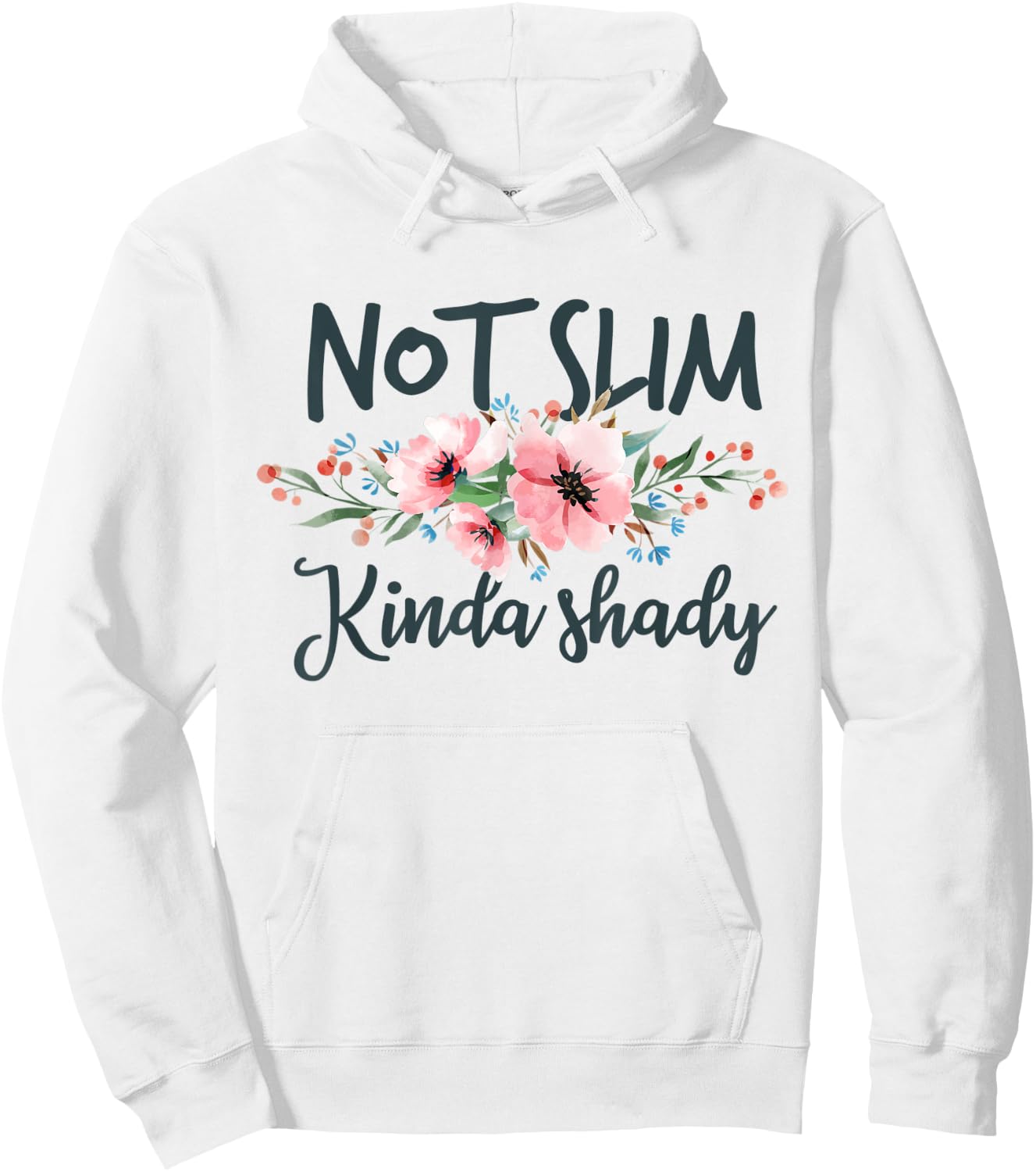 Not Slim Kinda Shady floral Hoodie - Hoodie | White