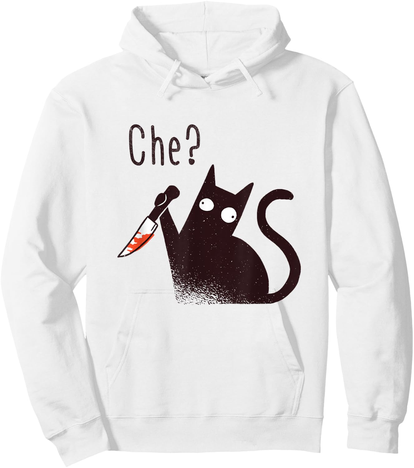 Funny Italian Language Evil Cat With A Knife Women Kids Hoodie - Hoodie | White