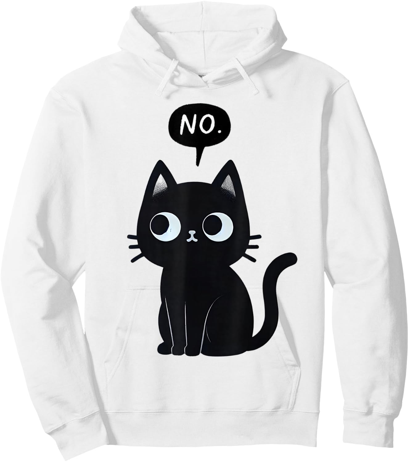 Cat Says No Funny Black Cat Hoodie - Hoodie | White