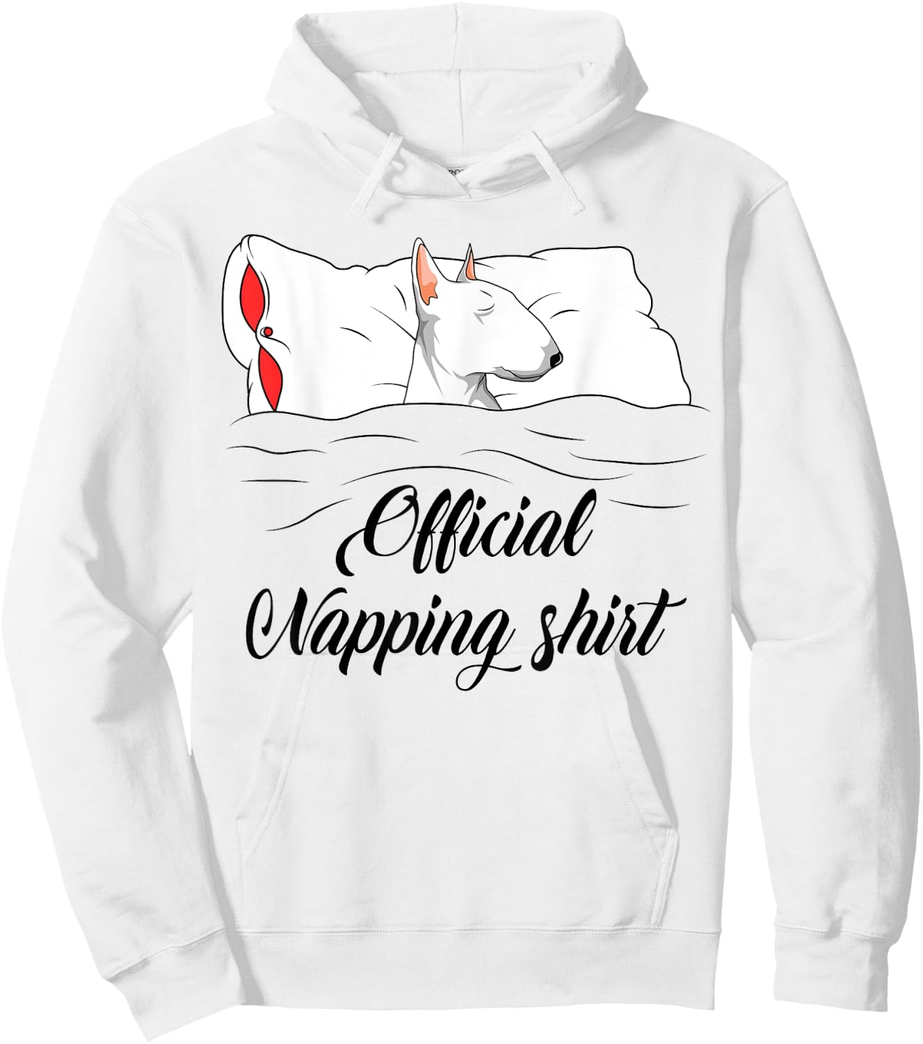 Sleeping Bull Terrier Pyjamas Dog Lover Official Napping Hoodie - Hoodie | White