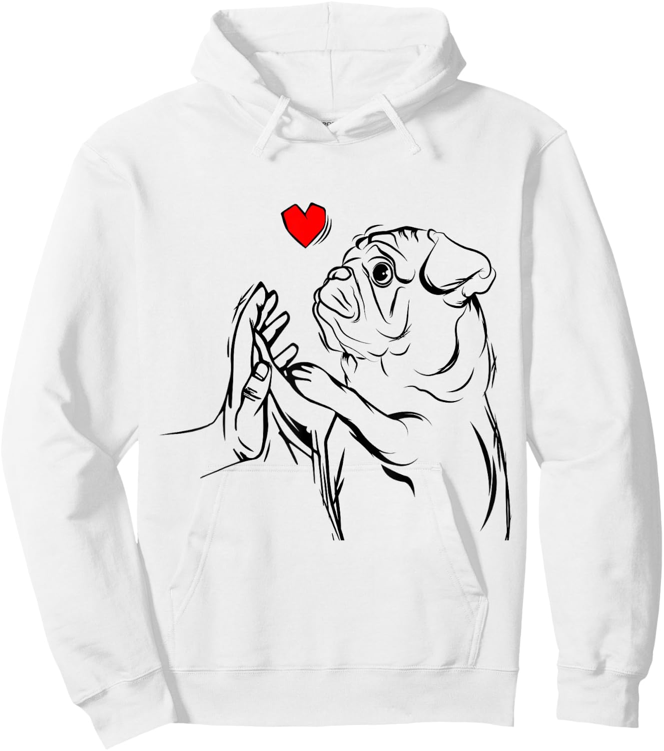 Pug Love Dog Holder Woman Gift Hoodie - Hoodie | White