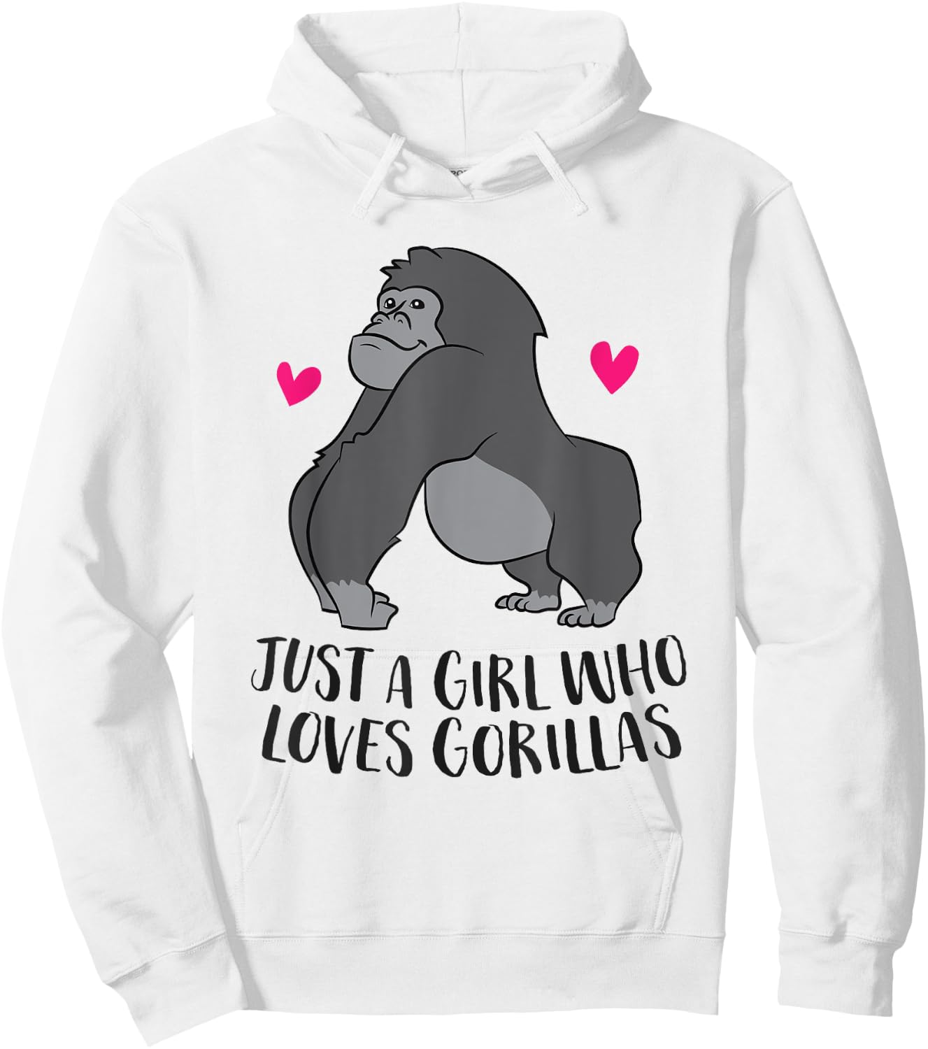 Just a Girl Who Loves Gorillas Cute Gorilla Girl Hoodie - Hoodie | White
