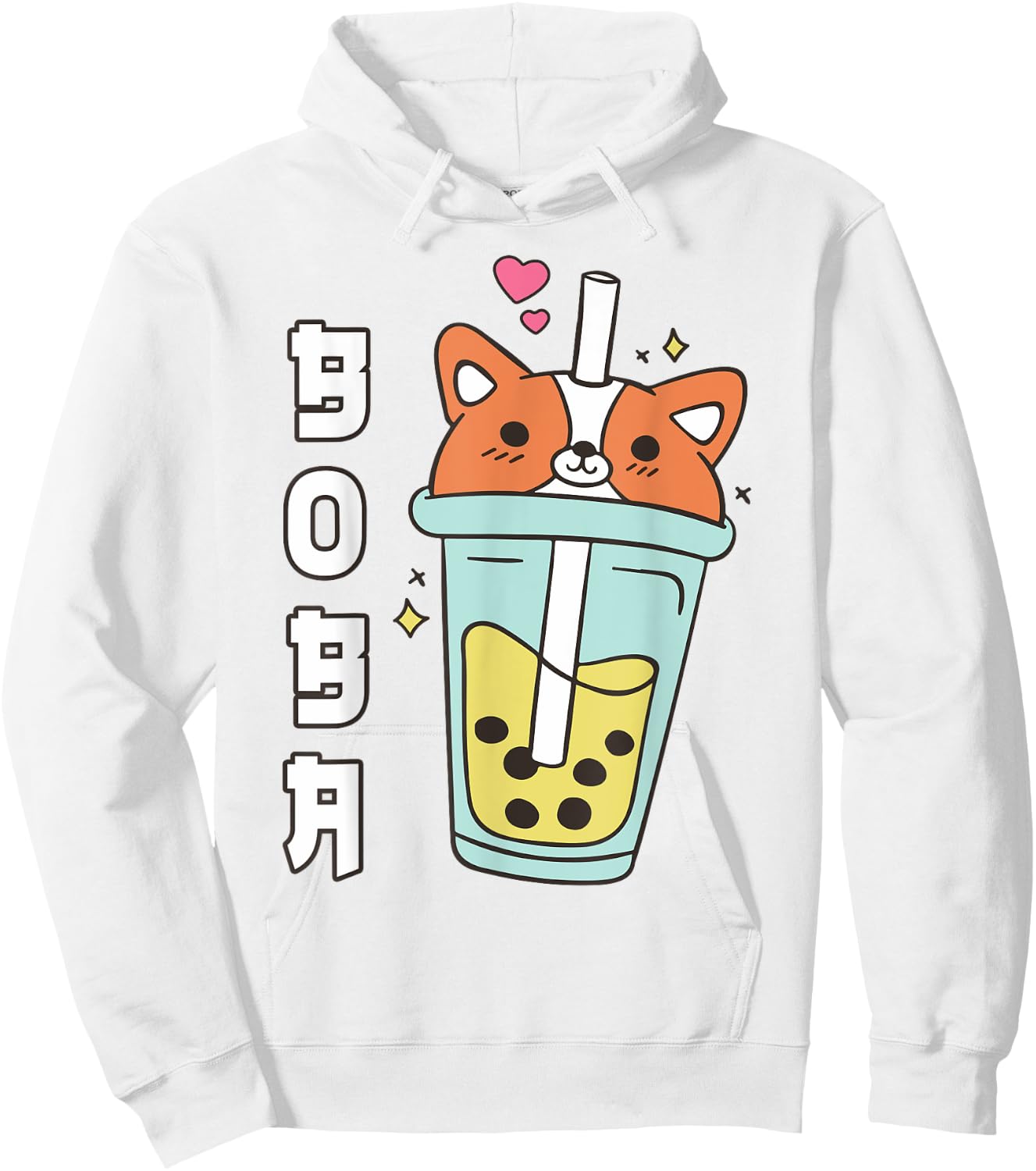 Cute Corgi Boba Tea Kid Girl Dog Mom Lover Gift Kawaii Anime Hoodie - Hoodie | White