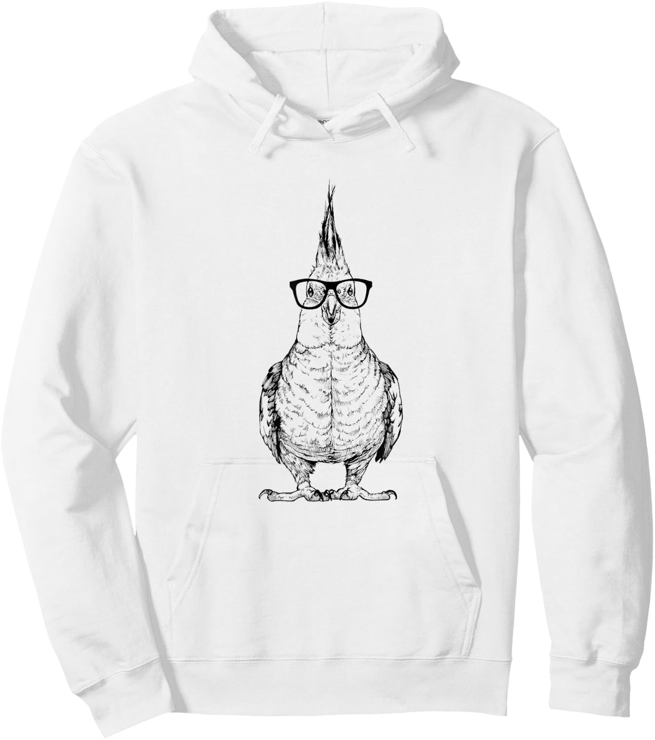 The Pawster Cockatiel Nerdy Glasses Cockatoo Bird Hoodie - Hoodie | White