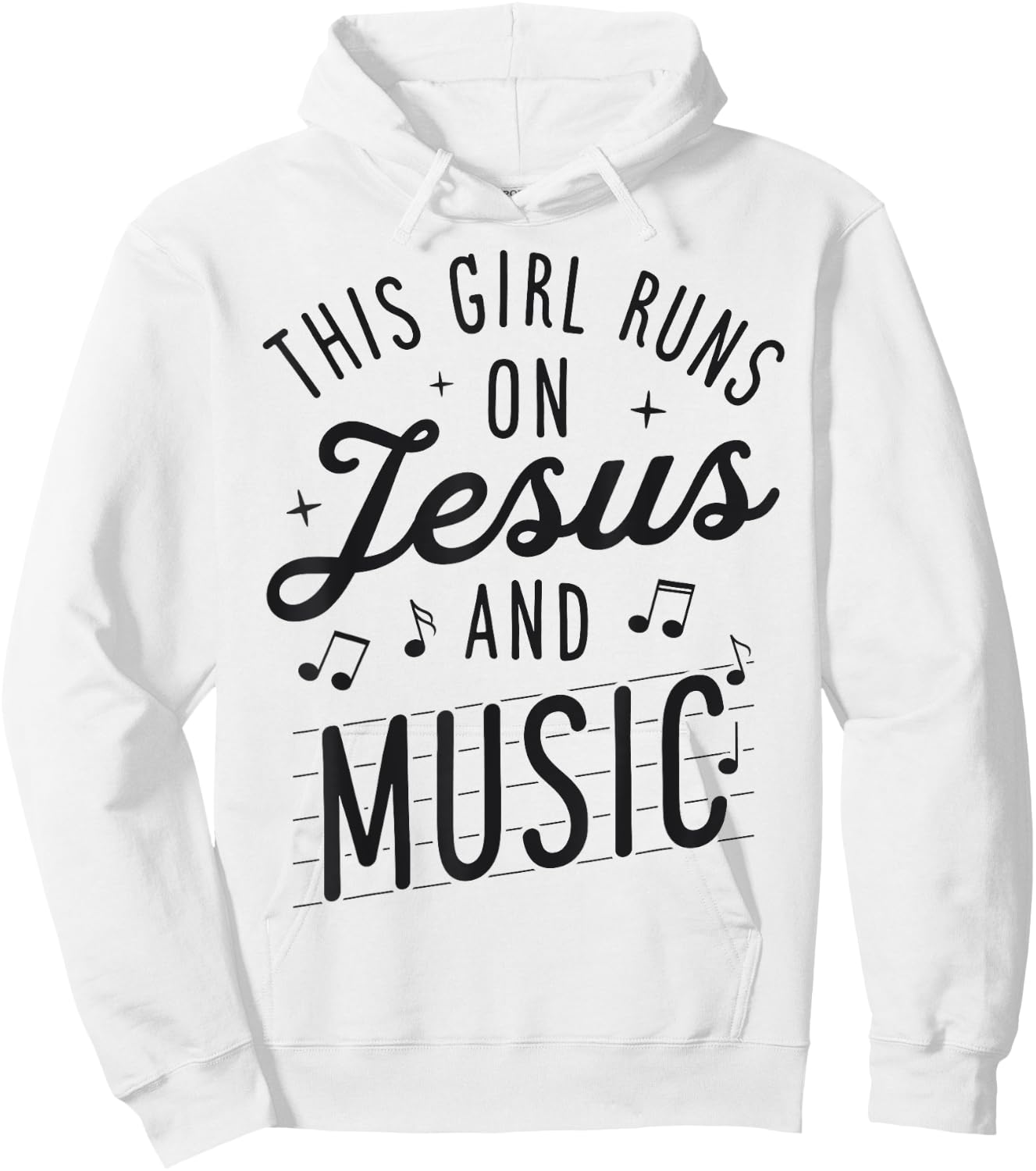 This Girl Runs On Jesus And Music Lover Christian Women Gift Hoodie - Hoodie | White