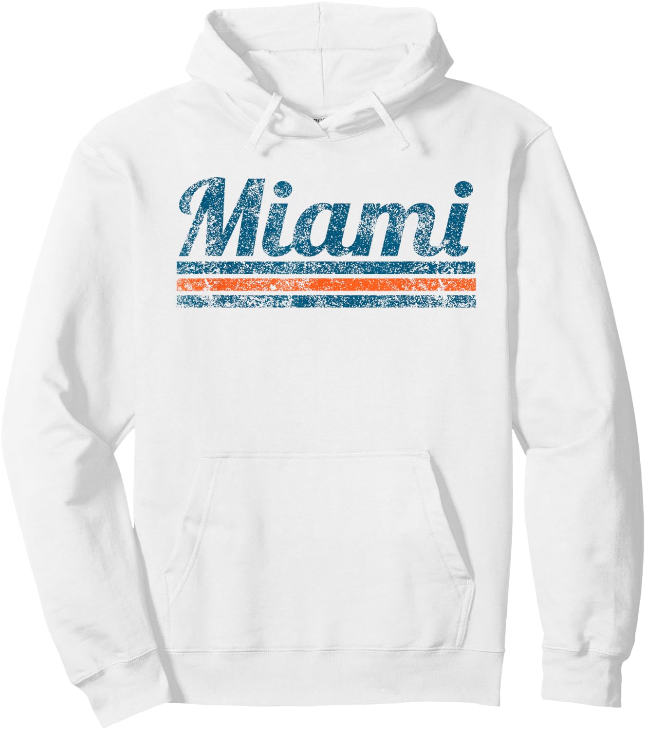 Miami Florida Retro Vintage Weathered Stripe Throwback Hoodie - Hoodie | White