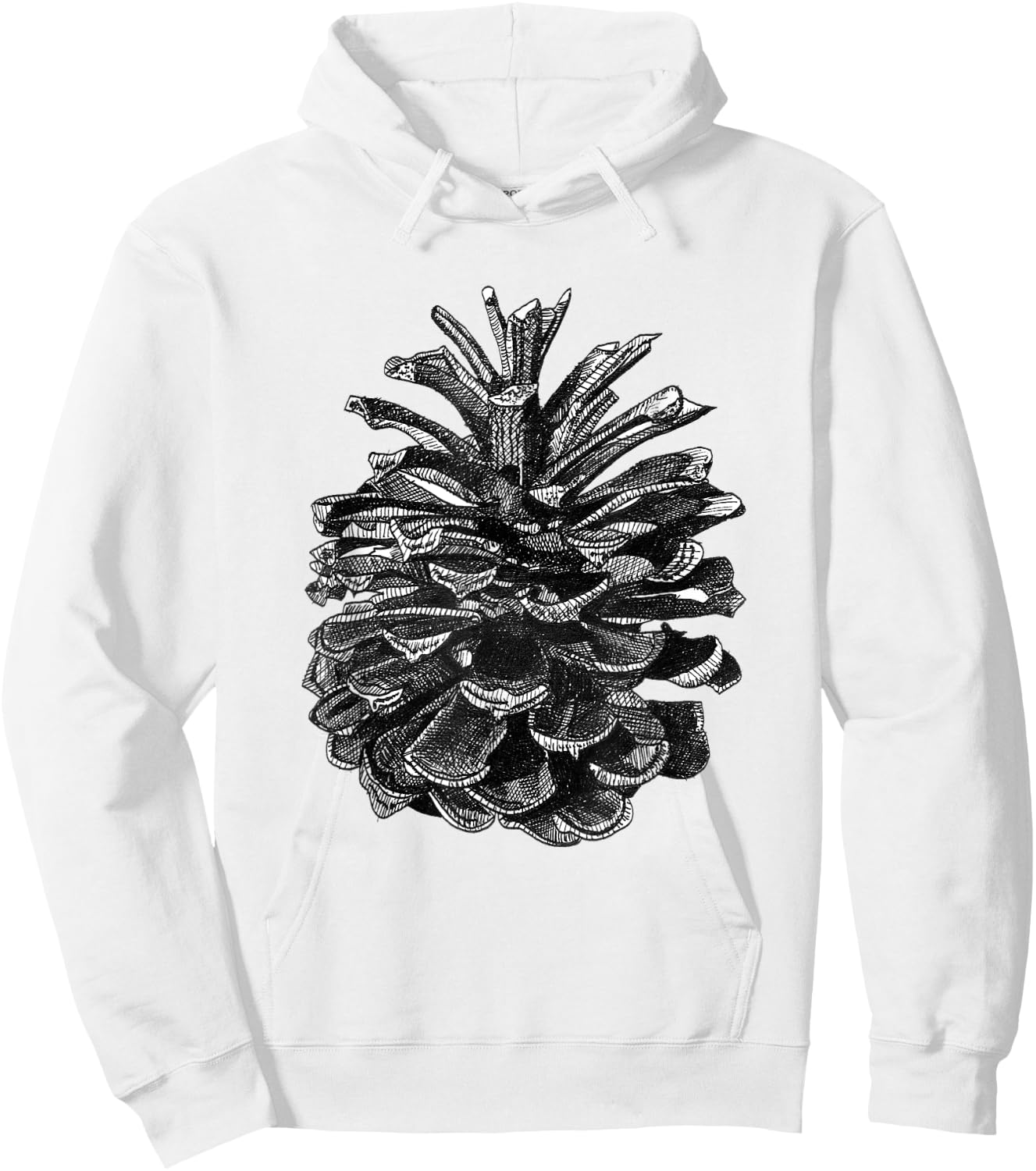 Conifer Pine Cone Woodland Walk Drawing Hoodie - Hoodie | White