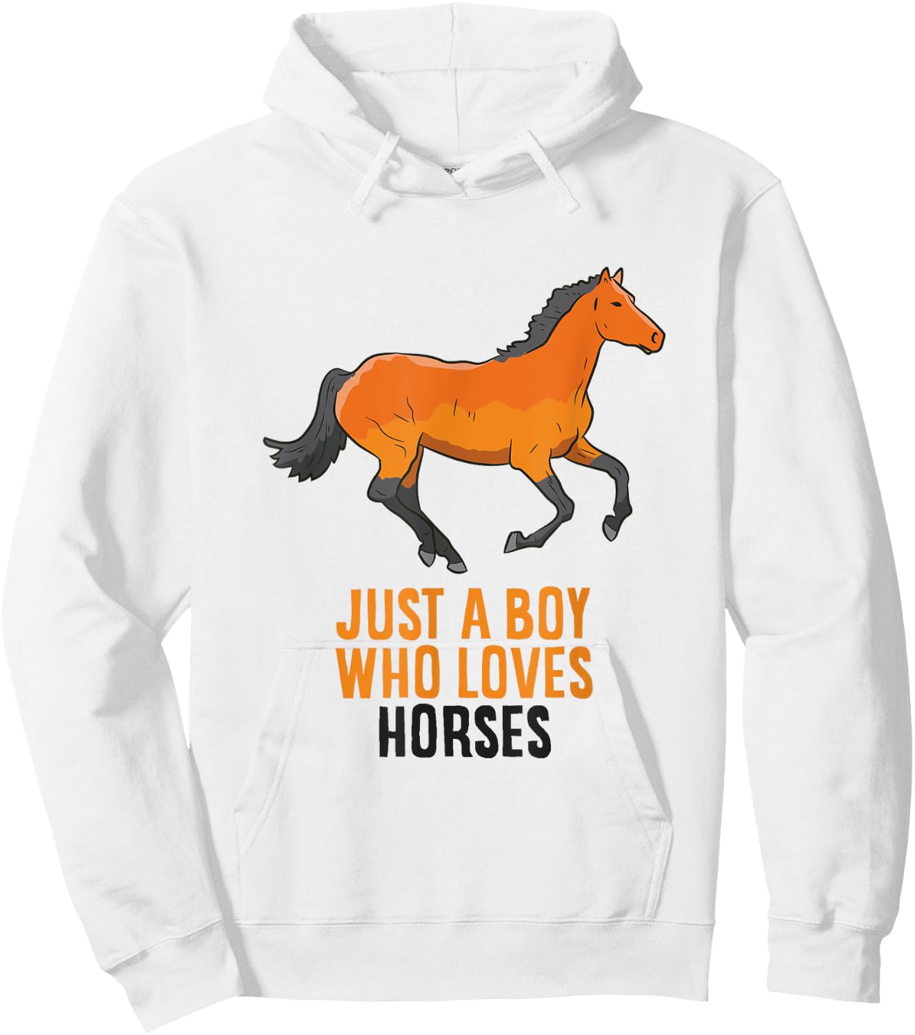 Horse Boy Just A Boy Who Loves Horses Horseback Riding Hoodie - Hoodie | White