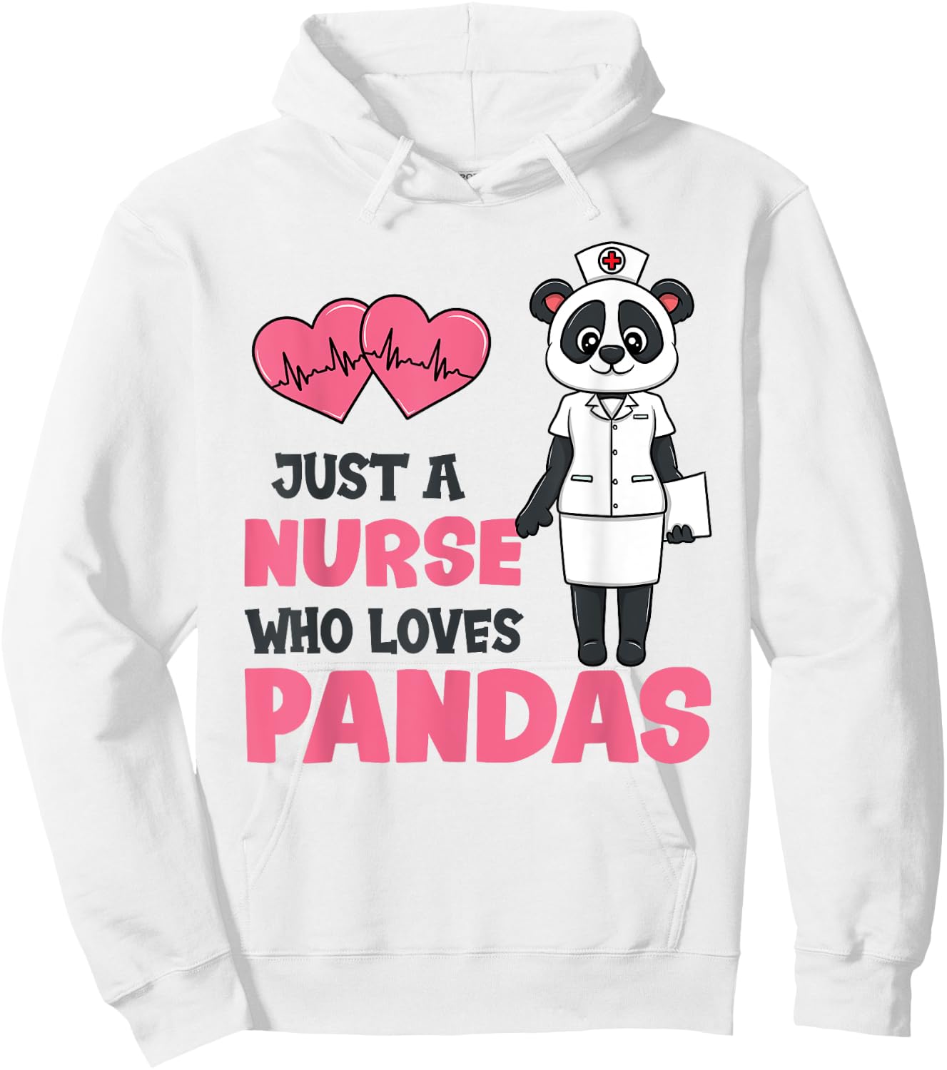 Just A Nurse Who Loves Pandas Hoodie - Hoodie | White