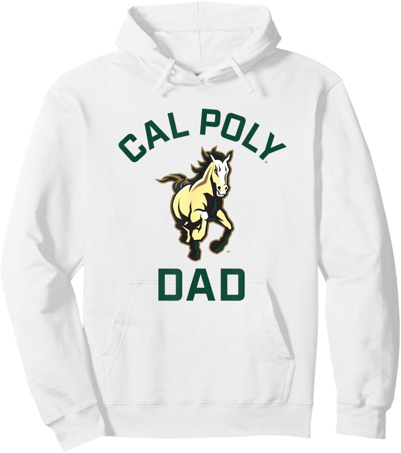 Cal Poly Mustangs Arched Dad Hoodie - Hoodie | White