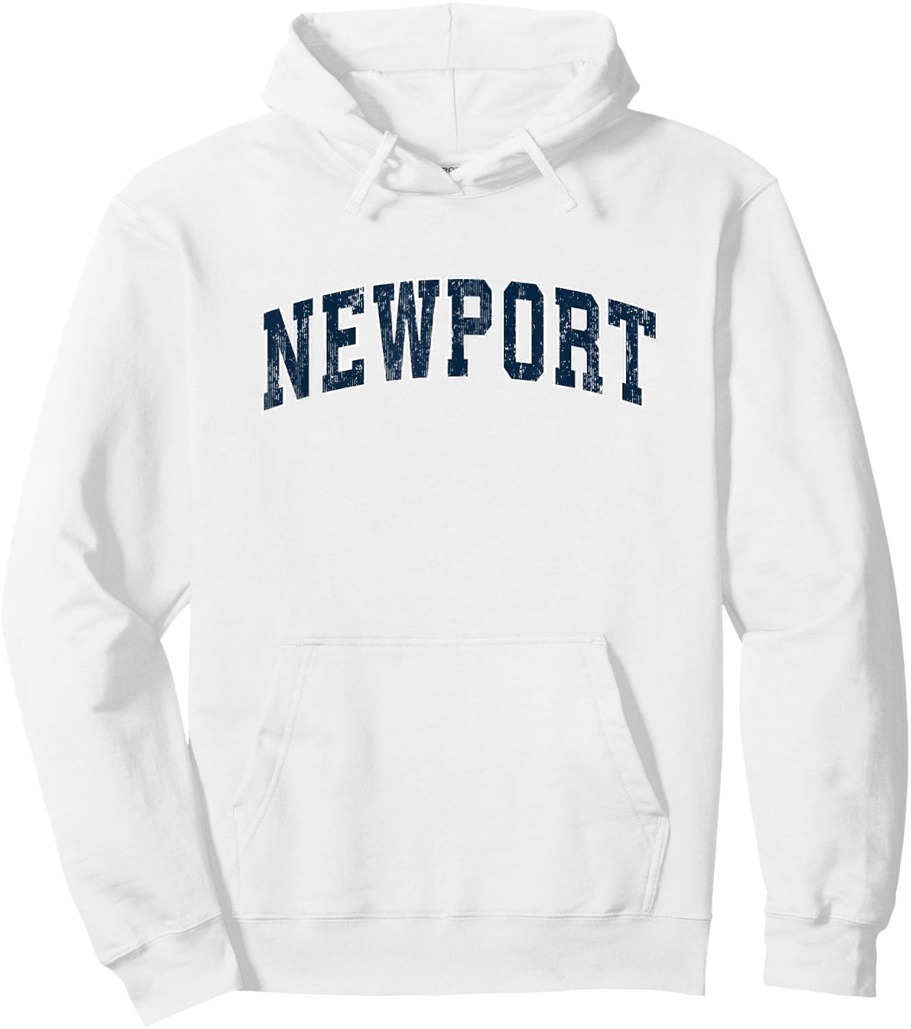 Newport Rhode Island RI Vintage Sports Design Navy Design Hoodie - Hoodie | White
