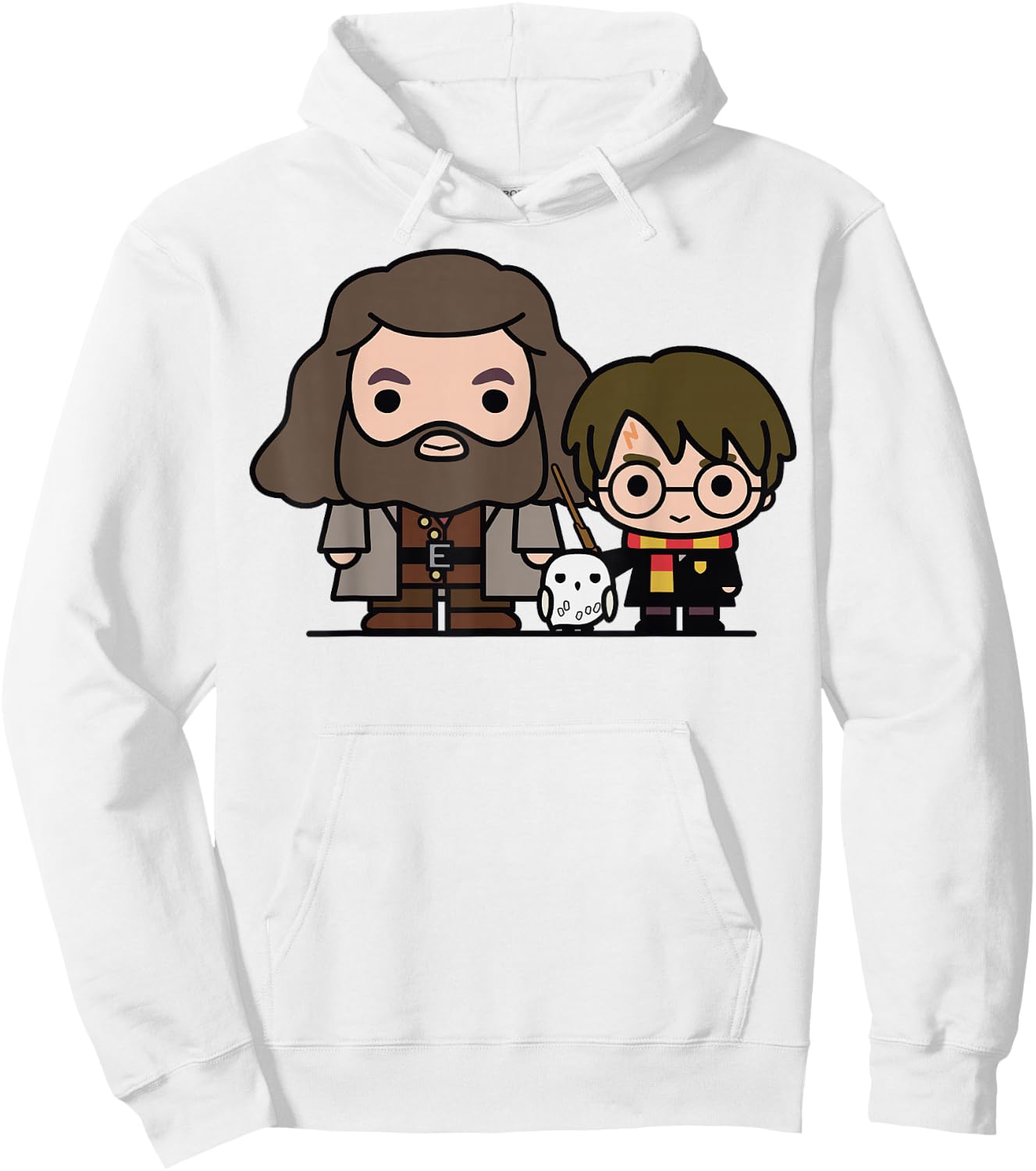 Harry Potter Hagrid Hedwig And Harry Cute Cartoon Hoodie - Hoodie | White