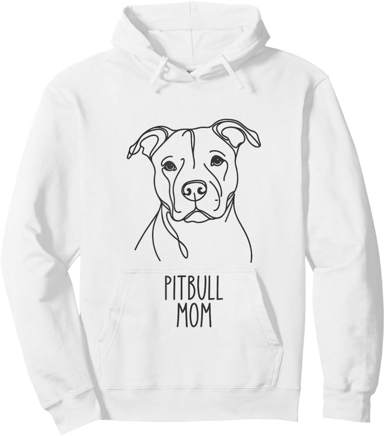 Line Art Best Dog Mom Women - Pitbull Hoodie - Hoodie | White