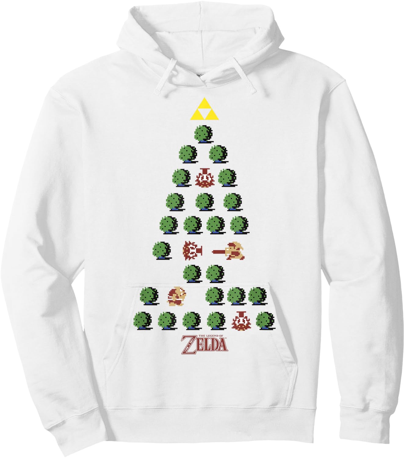 The Legend of Zelda 8-Bit Christmas Tree Hoodie - Hoodie | White
