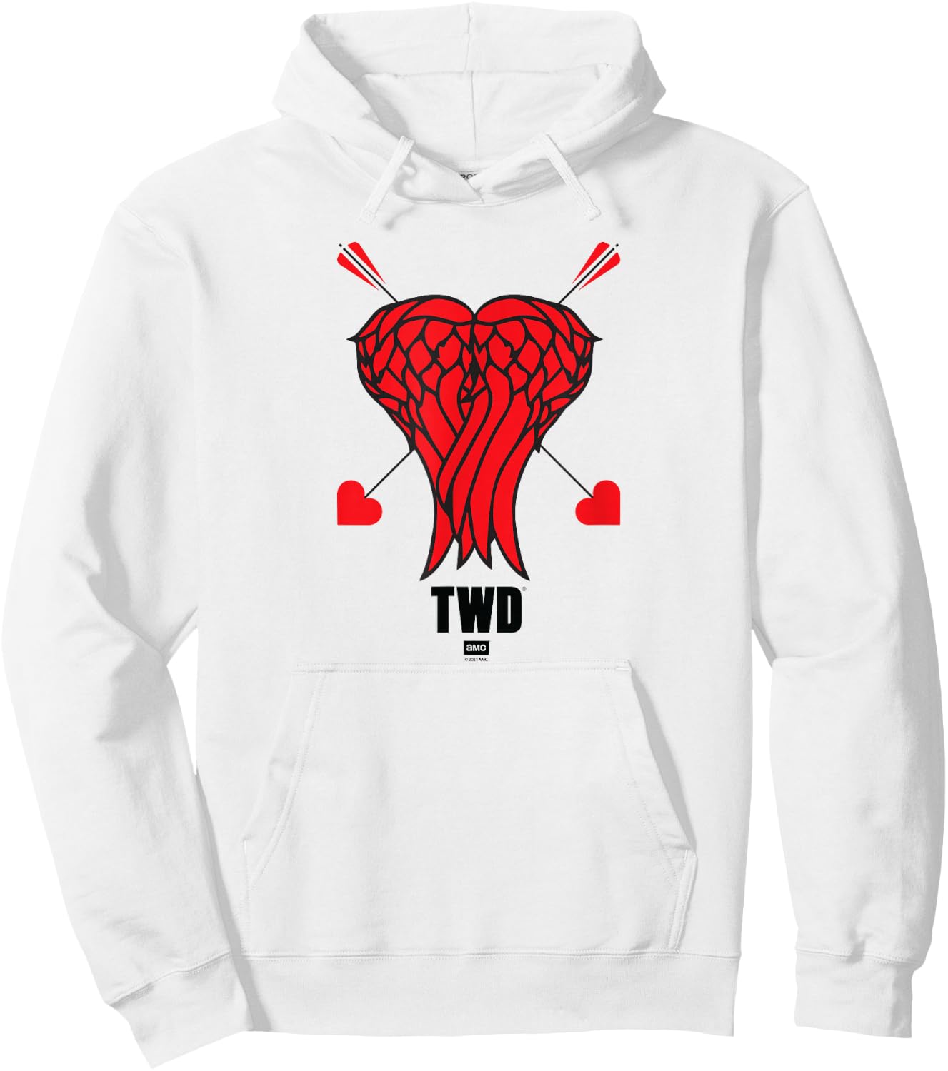 The Walking Dead Daryl Heart Wings Hoodie - Hoodie | White