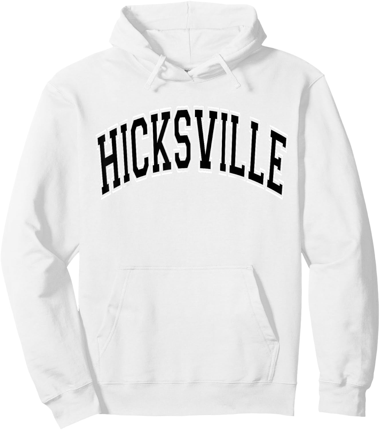 Hicksville Arched Style Orange with Black Text Hoodie - Hoodie | White