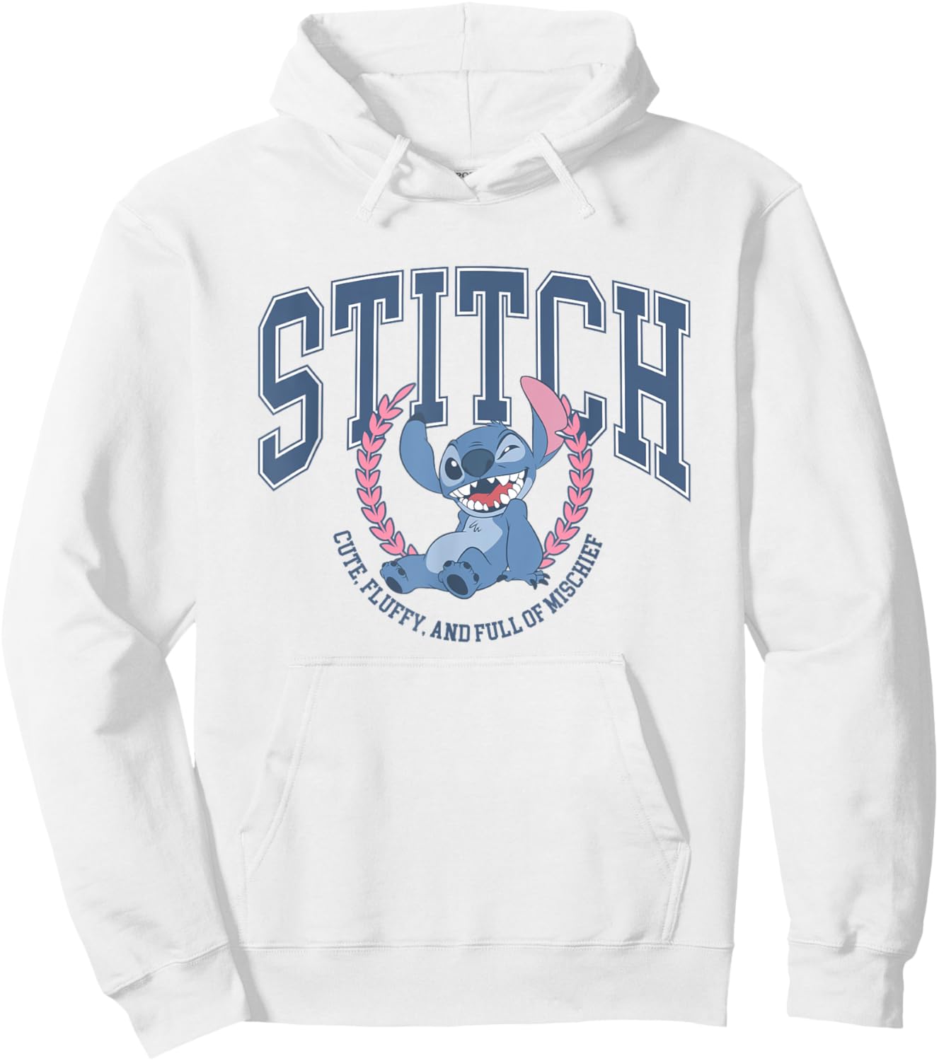 Disney Lilo & Stitch Cute Fluffy & Full Of Mischief Logo Hoodie - Hoodie | White