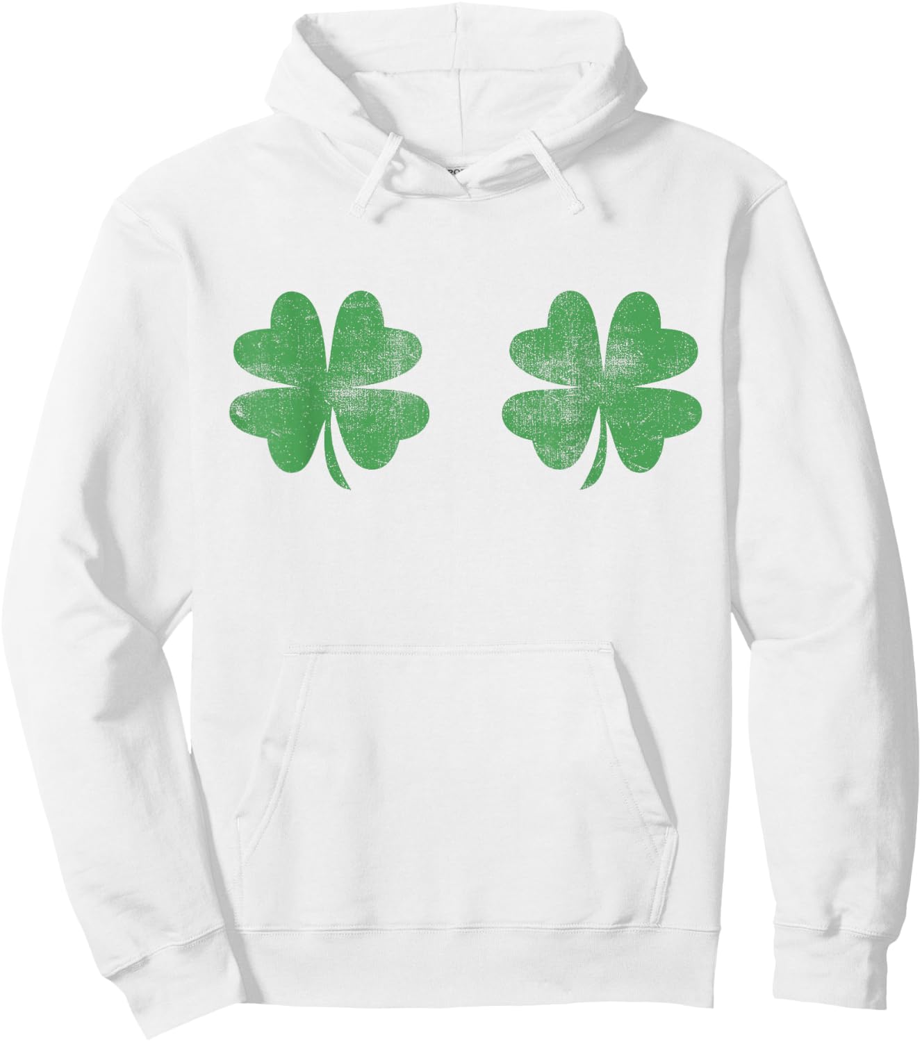Funny Shamrock Boobs St Patricks Day Hoodie - Hoodie | White