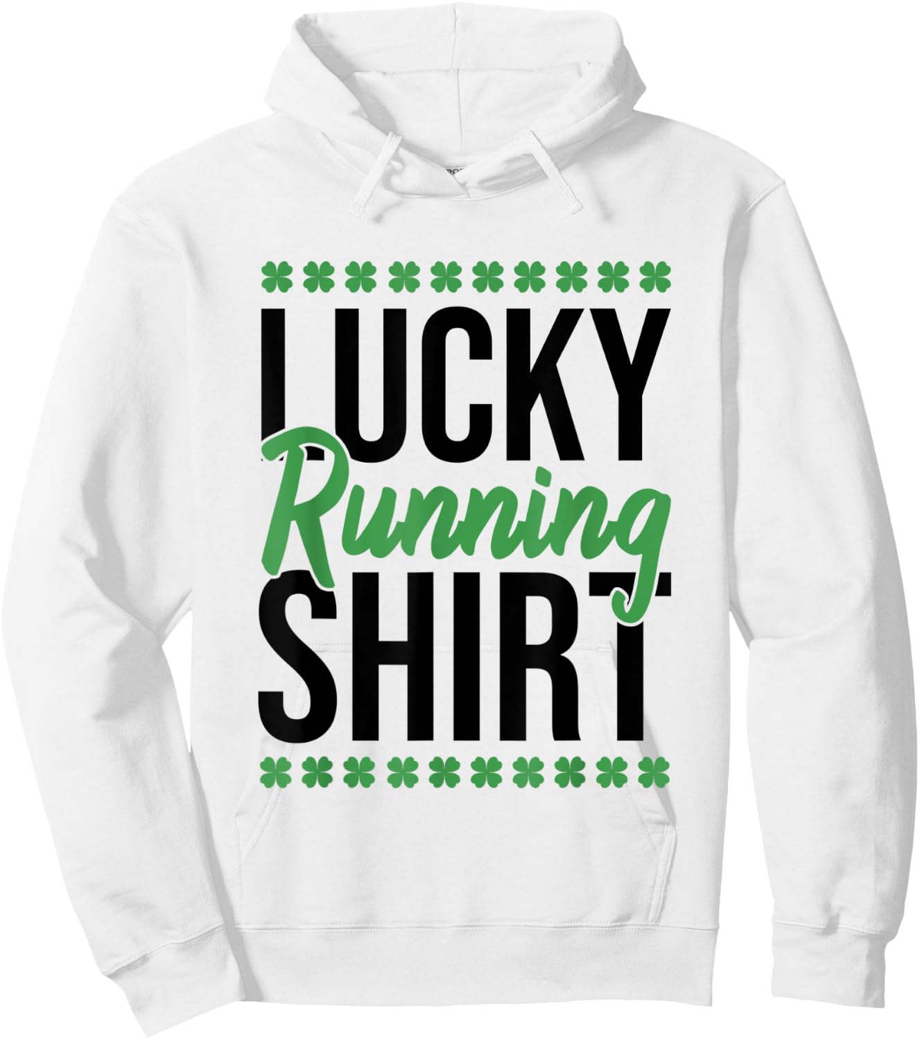 St. Patrick's Day Gym Fitness Marathon Running Lucky Running Hoodie - Hoodie | White