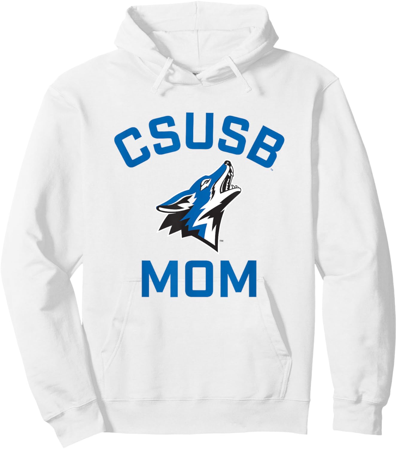 Cal State San Bernardino CSUSB Coyotes Arched Mom Hoodie - Hoodie | White