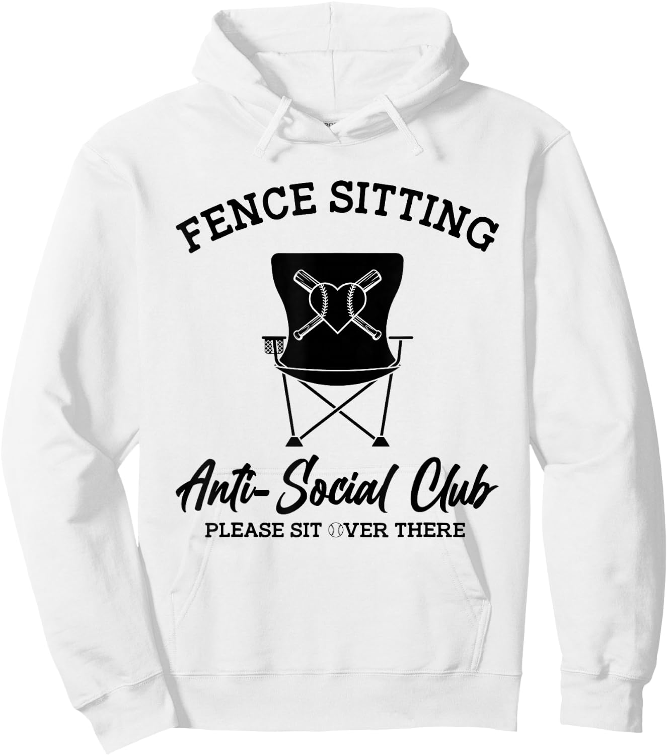 Fence Sitting Anti Social Club Please Sit Over There Hoodie - Hoodie | White
