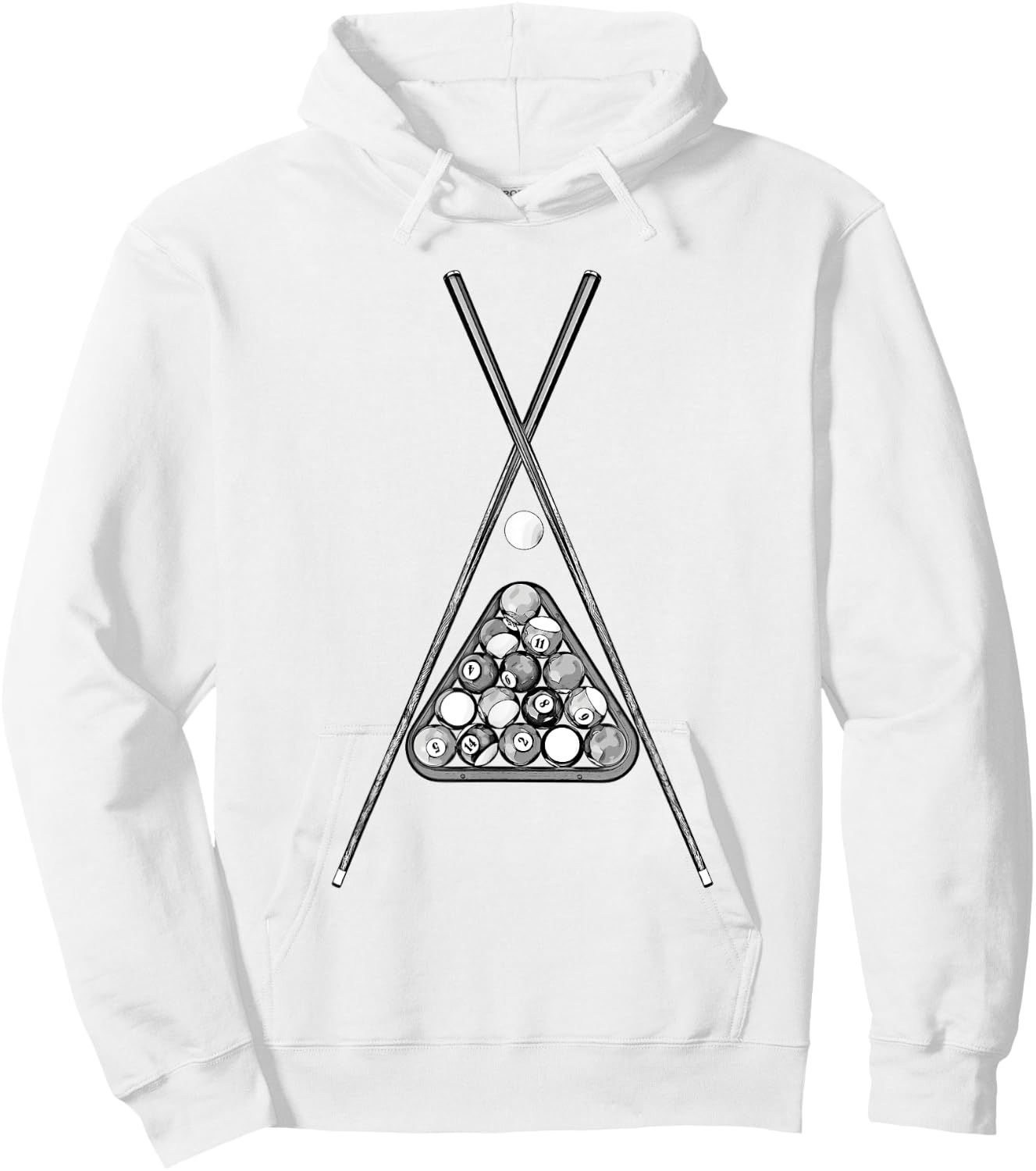 For Pool Player With Cue Ball Rack & Sticks Billiards Hoodie - Hoodie | White